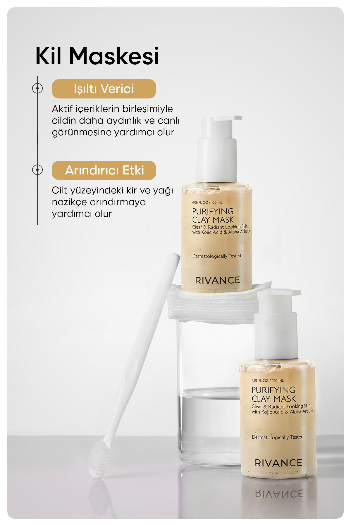 Kojic Acid Kil Maskesi, Arındırıcı Cilt Tonu Eşitleyici Doğal İçerikli 120 ml — 8684790344340 — تصویر 2 از 6
