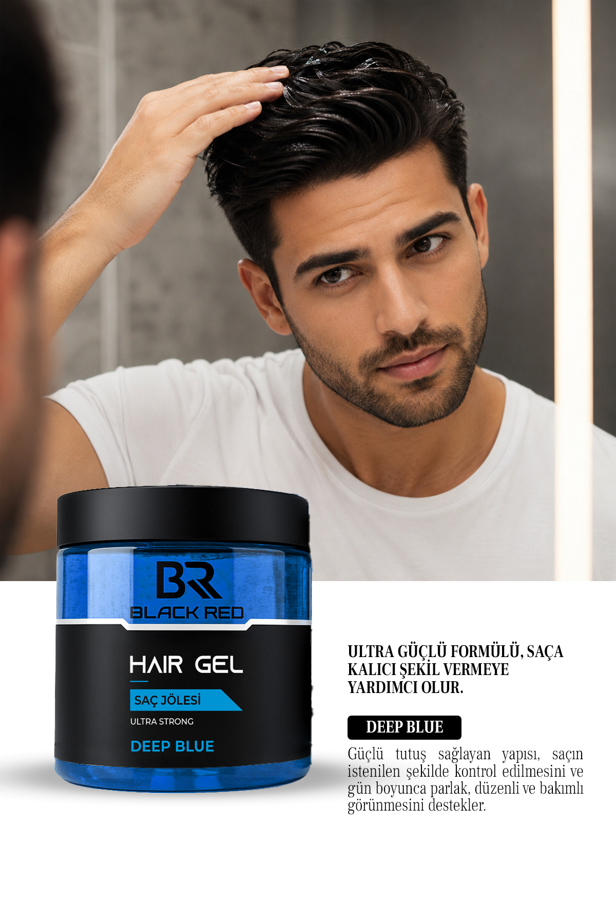 Deep Blue Ultra Strong Saç Jölesi 500 ml – Ekstra Güçlü Tutuş ve Parlak Görünüm — BR152.01.0026 — تصویر 3 از 4