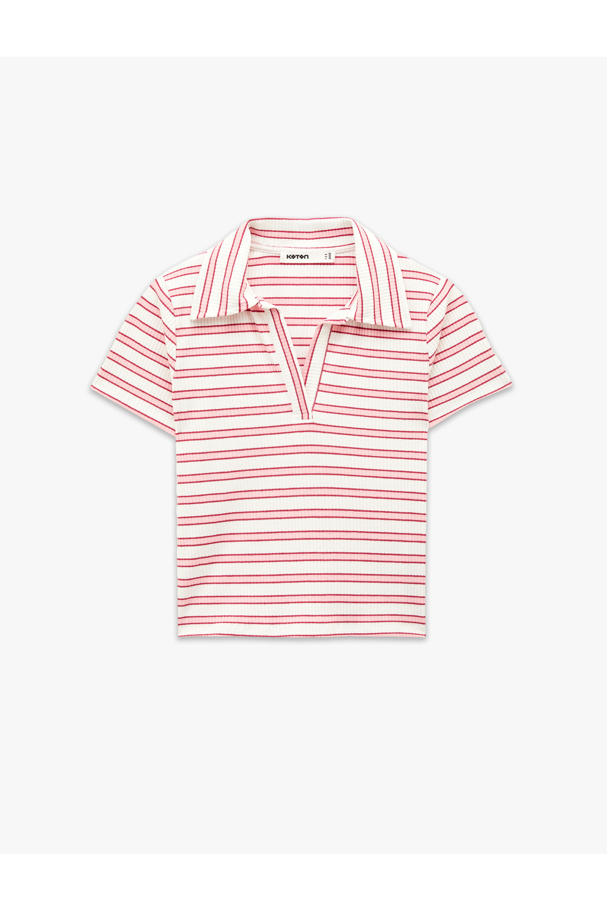 Koton Slim Fit Viscose Blended Short Sleeve Striped Polo Collar T-Shirt