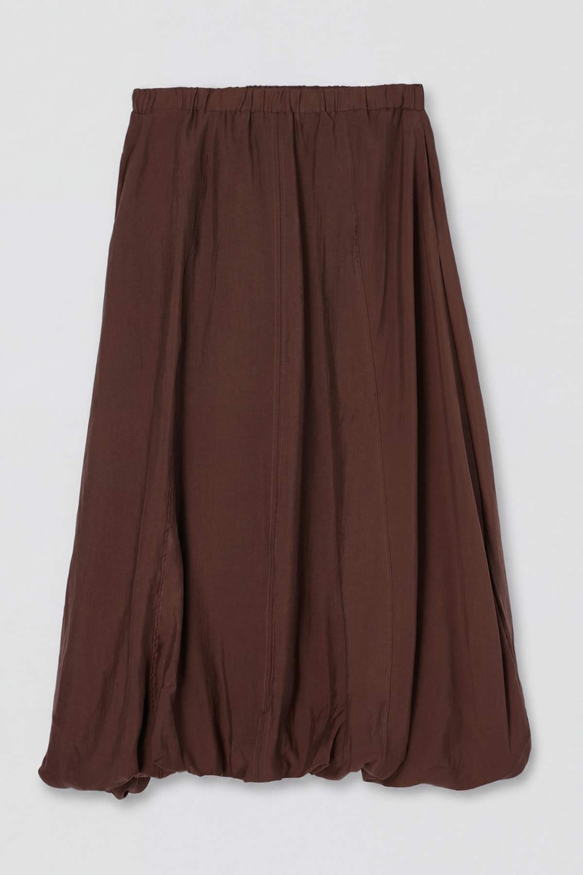 Drop by Trendyolmilla Kahverengi Çiçeği Beli Lastikli Cepli Etek Ucu Tulumlu Astarlı Etek TDRSS26ET00068