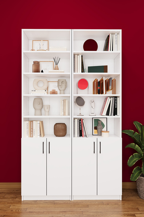Asra Trend Modern Kapaklı Ayarlanabilir Raf Ev Ofis Kitaplık %100 MDF Dekorat...