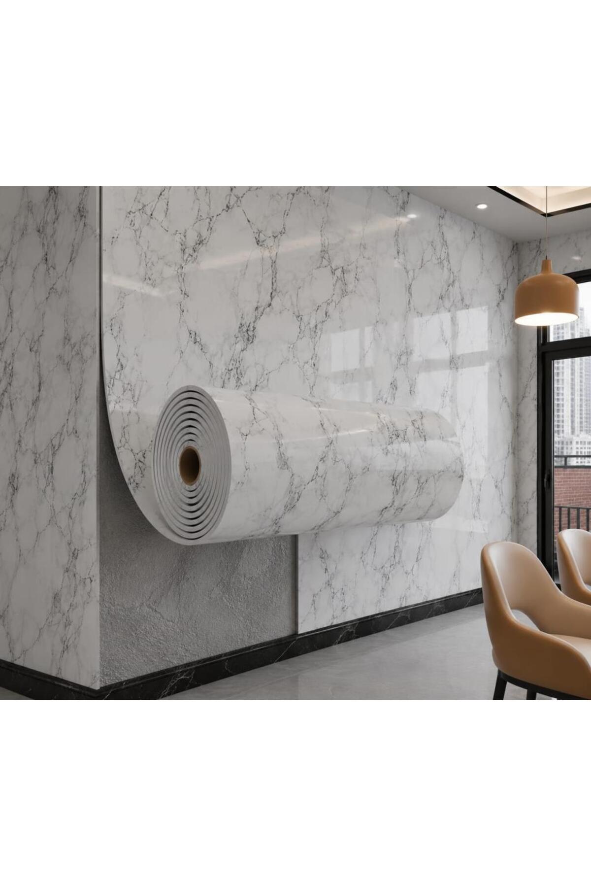 60cm x 3 Meters One Piece Adhesive Roll Marble Pattern Wall Panel Paper Erasable TX-015-MAXI