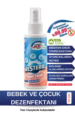 Resteril Çocuk Dezenfektan Bebek Dezenfektan Spreyi Okul Dezenfektanı Klozet ...