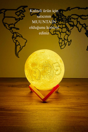 mu-muuntain Aslan Fotoğraflı Galatasaray 3d Dekoratif Ay Gece Lambası Moon La...