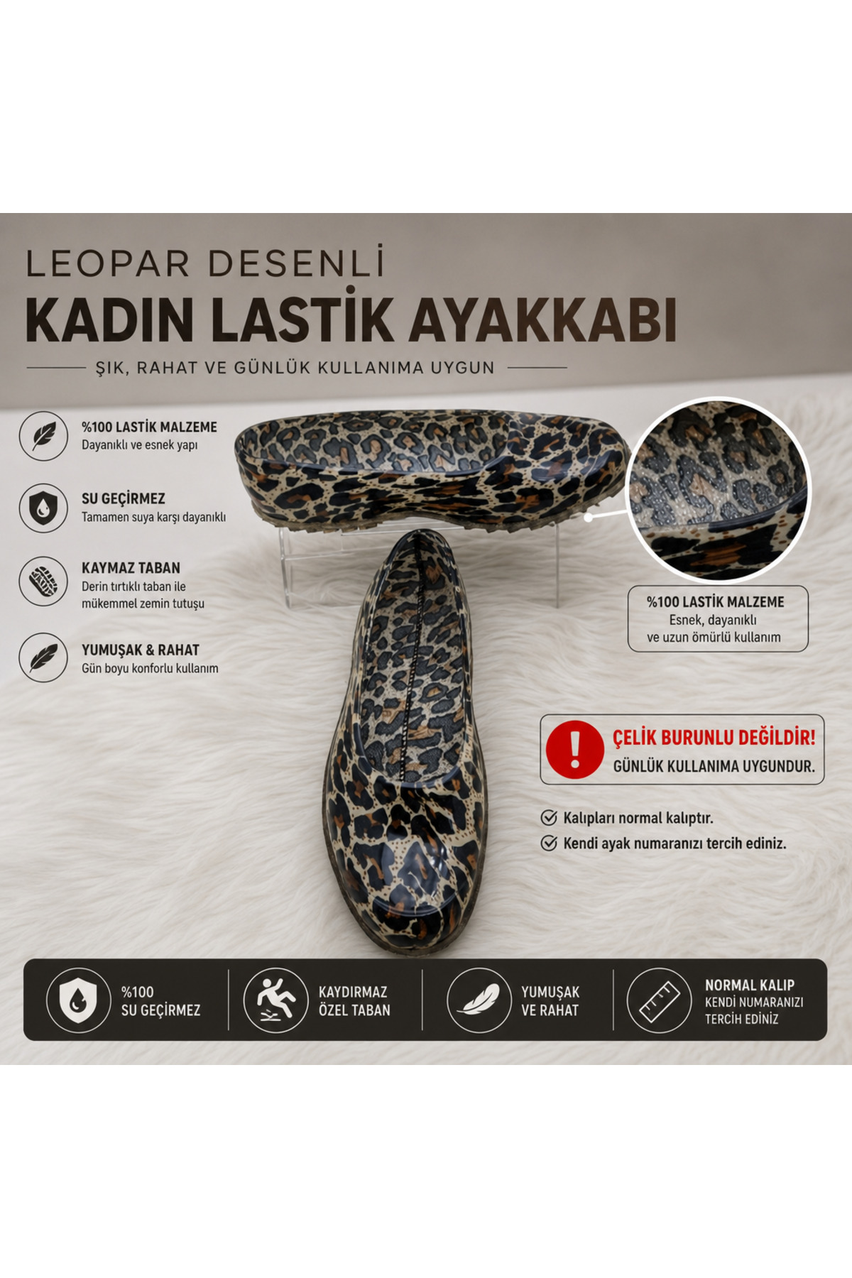 WOMEN'S LEOPARD RUBBER SHOES