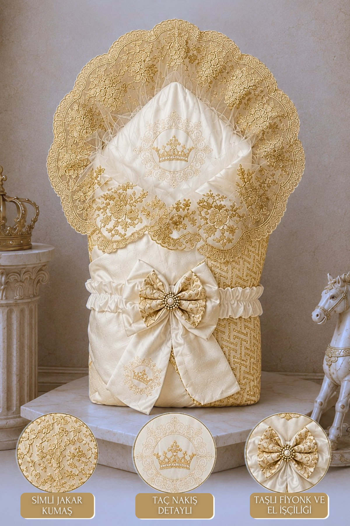 Newborn Baby Boy Girl Blanket And Swaddle - Lace Mevlütlük & Hospital Exit - Titi