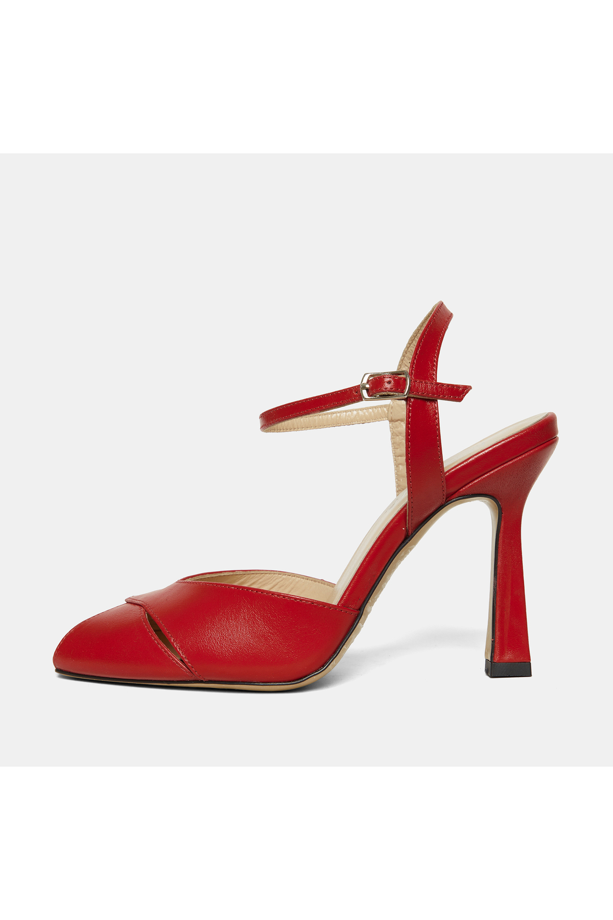 %100 Hakiki Deri 10cm Topuklu Ayakkabı - Slingback Tasarım