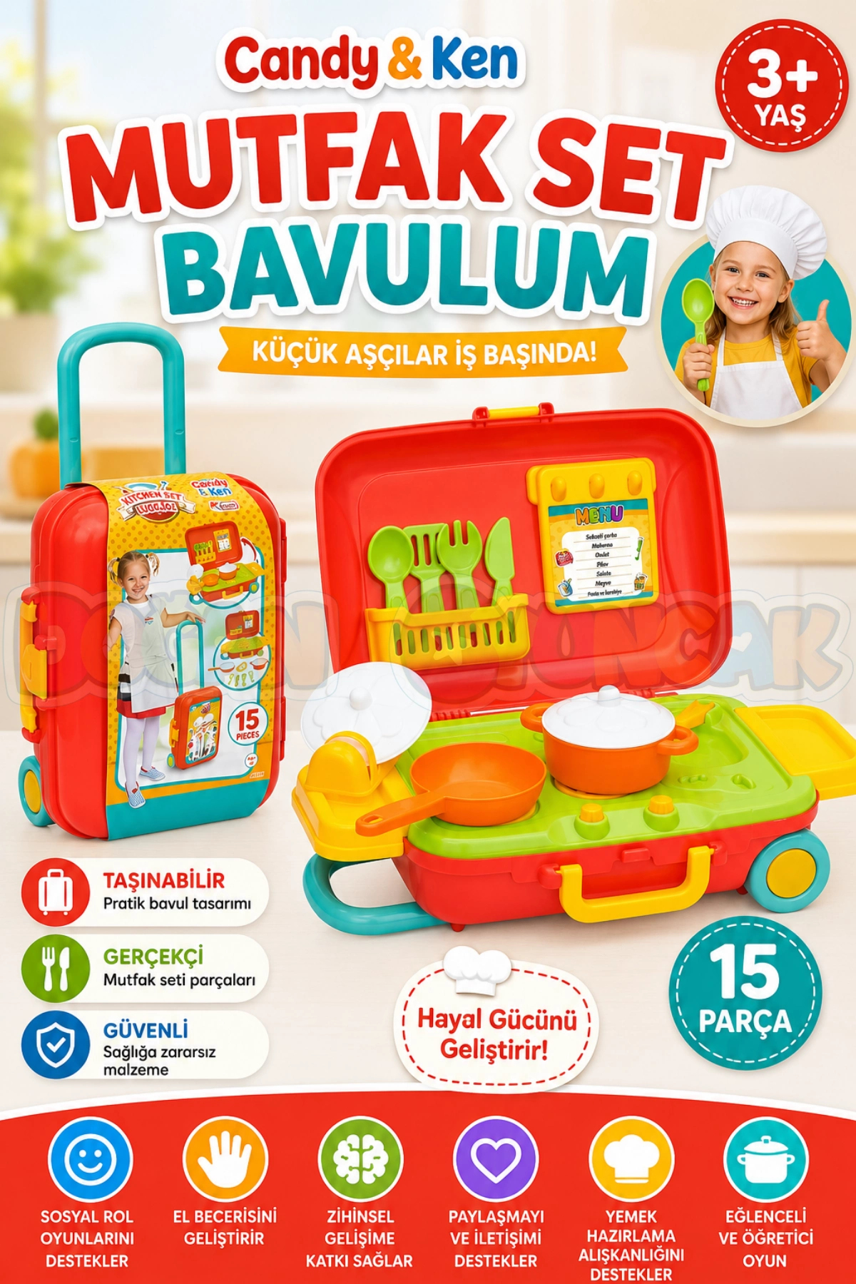 Doğan Oyuncak Dünyası Candy Mutfak Set Bavulum - Mutfak Eşyaları