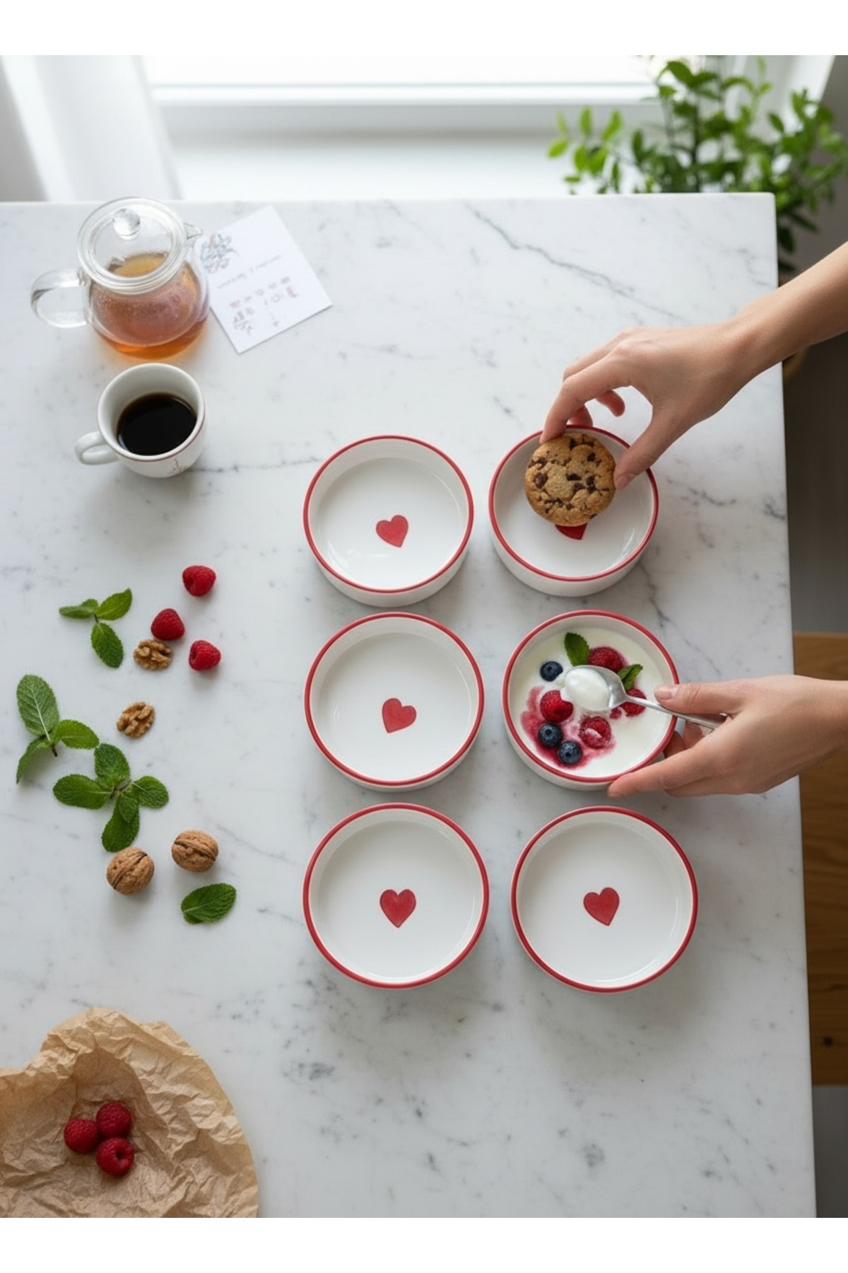 LALEZEN HOME 6-Piece Ceramic Bowl Set - Breakfast Snack Bowl