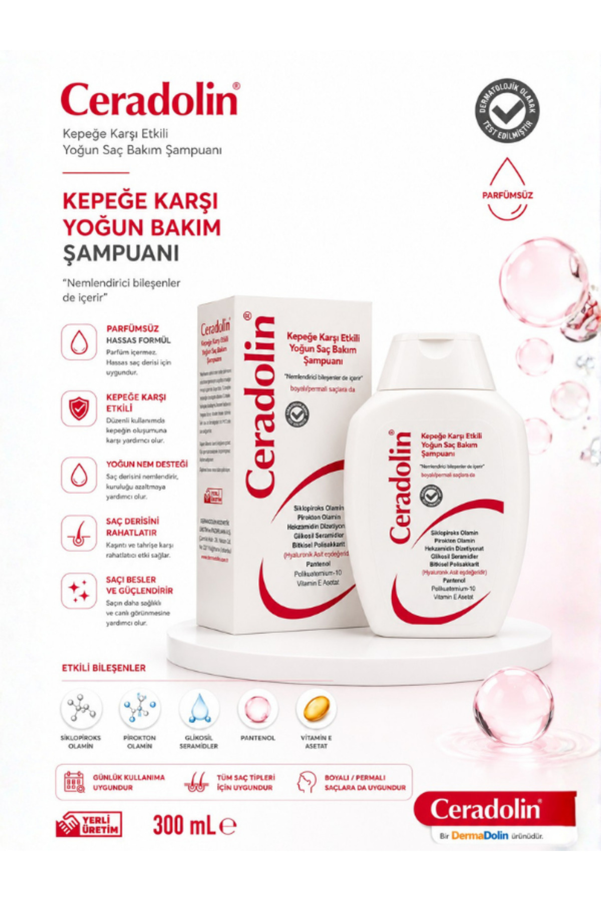 Ceradolin Kepeğe Karşı Yoğun Saç Bakım Şampuanı 300 Ml - Fiyatı, Yorumları