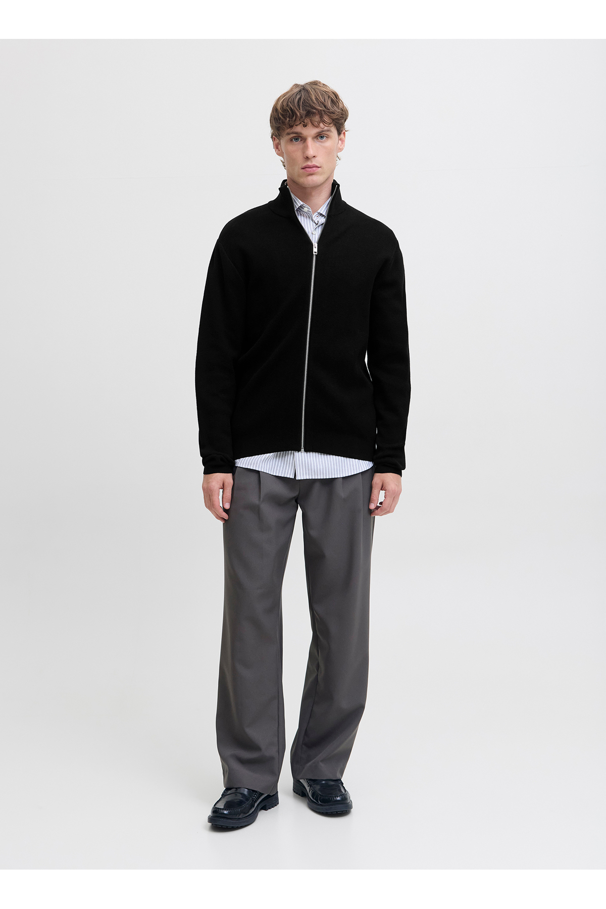 ژاکت مردانه مشکی غیررسمی ۱۲۲۸۸۳۴۴_JPRBLAMILANO STITCH HIGH N جک اند جونز پلیور Jack & Jones
