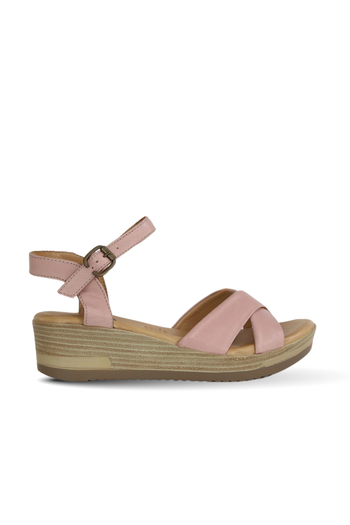 Shoes Dusty Rose Leather Women's Padding Heel Sandals 01wl3303