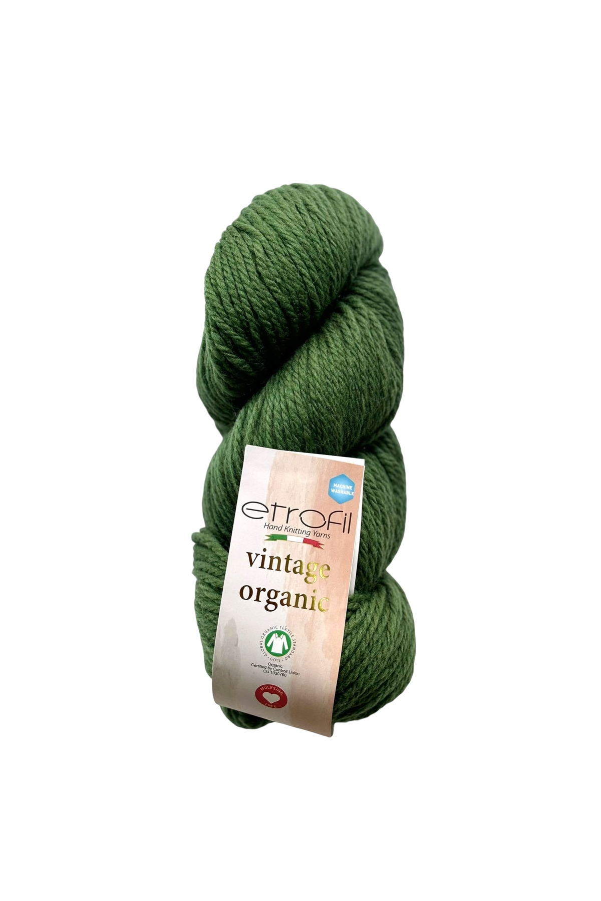 Vintage Organic Knitting Yarn Forest Green 100% Wool 100g 120m (75177)