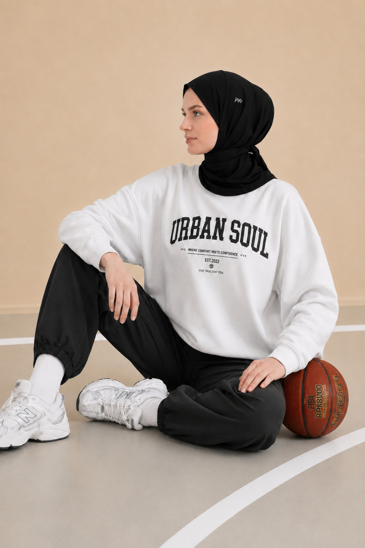 Merve Nayir Siyah Athletic Hijab Spor Tesettür Bone - Günlük ve Antrenman Kullanımına Uygun görsel 7