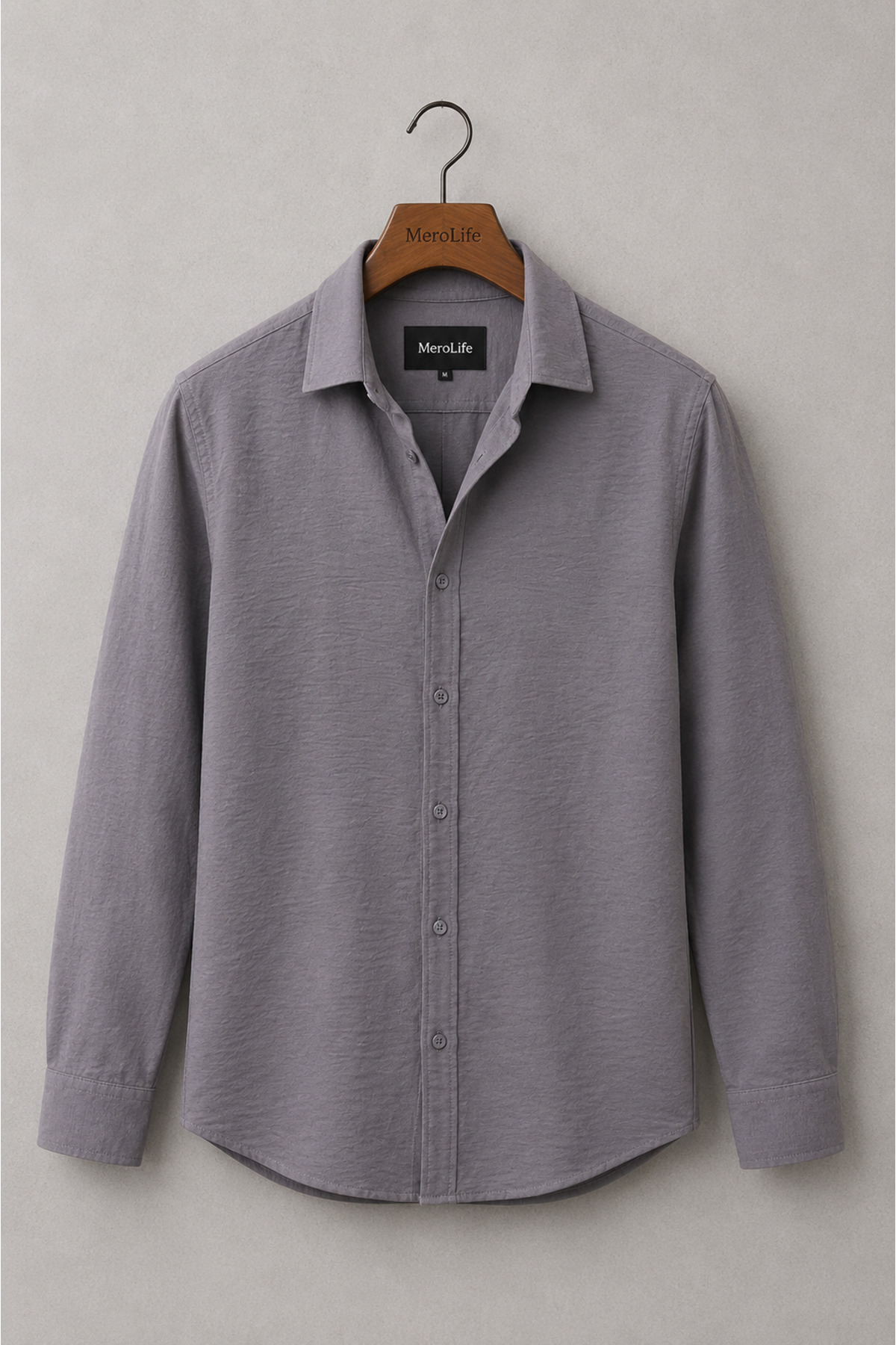 Men's Pera Fabric Linen Look Seasonal Comfortable Use Cotton Loose Shirt - Gray