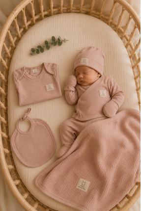 Mini Okyanus Bebe Bebek ve yenidoğan %100 Pamuk Hastane çıkışı 7'li set