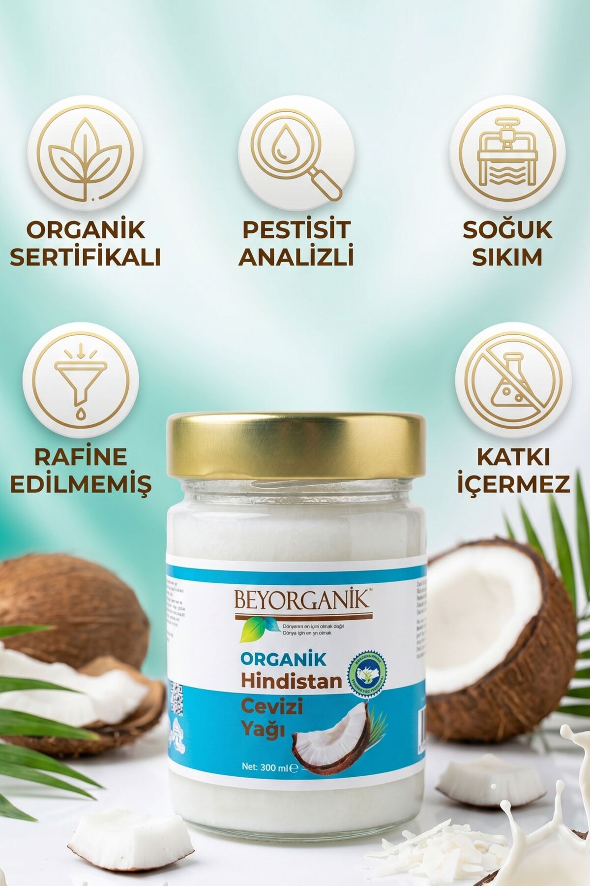 Organik Hindistan Cevizi Yağı 300 ml — 8682125481098 — تصویر 2 از 2