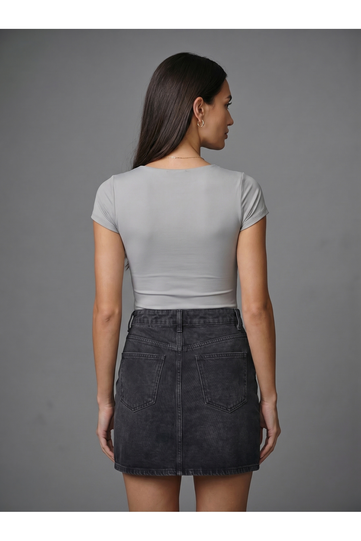 Kare Yaka Kısa Kollu Bodysuit 5