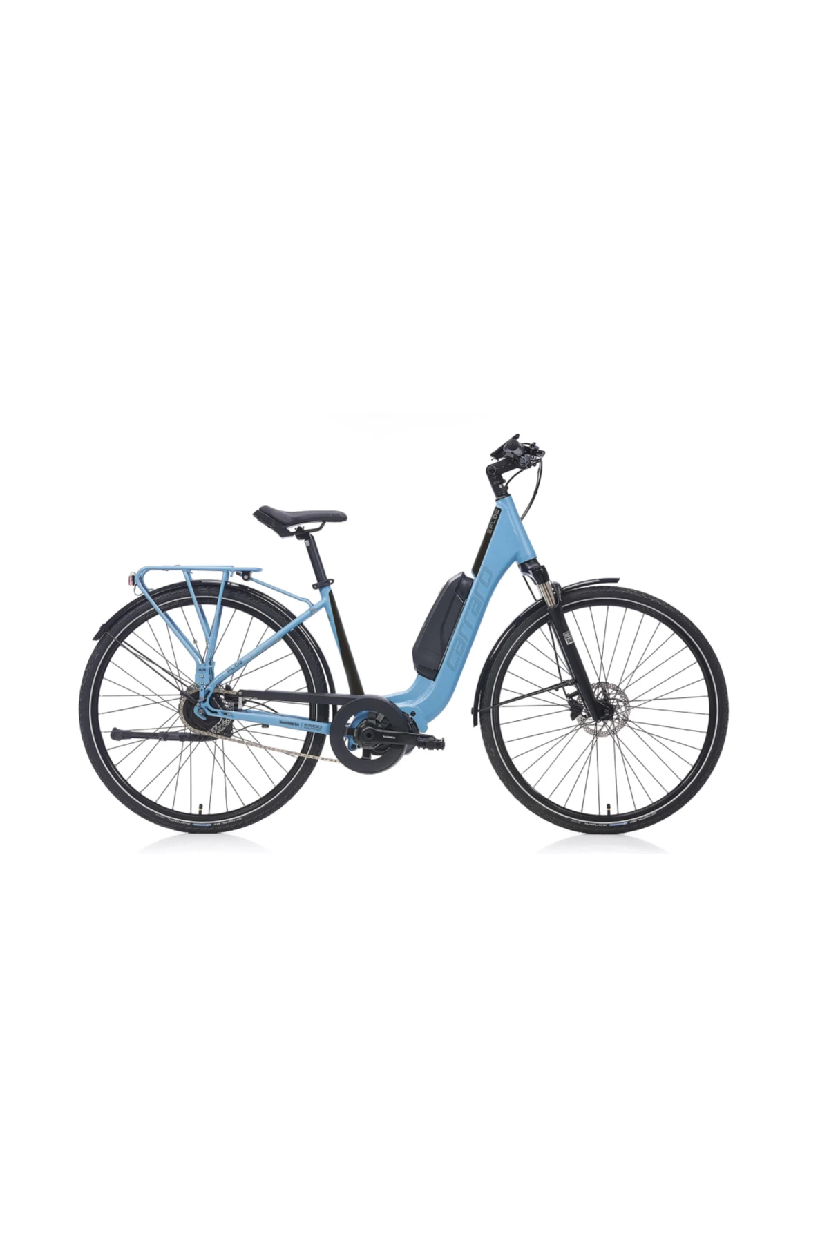 Carraro E-flow Kadın Şehir Bisikleti 450h Hd 28 Jant Nex-5 Mat Mavi Siyah