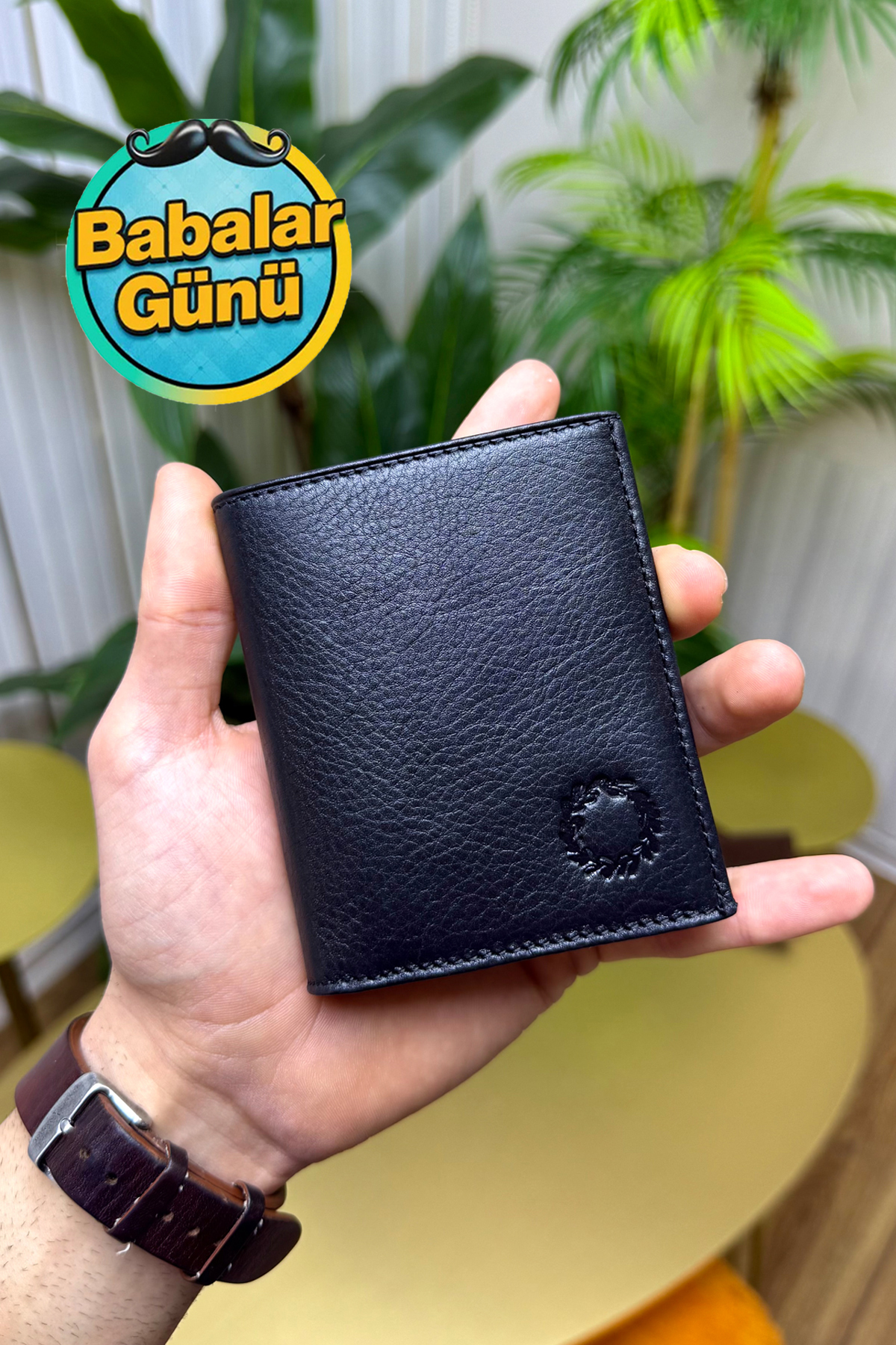Florida Black Genuine Leather Men's Wallet Personalized Name Printed ( SMALL and POLITE)