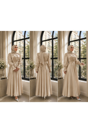 Butik FLORA BEJ ELBİSE