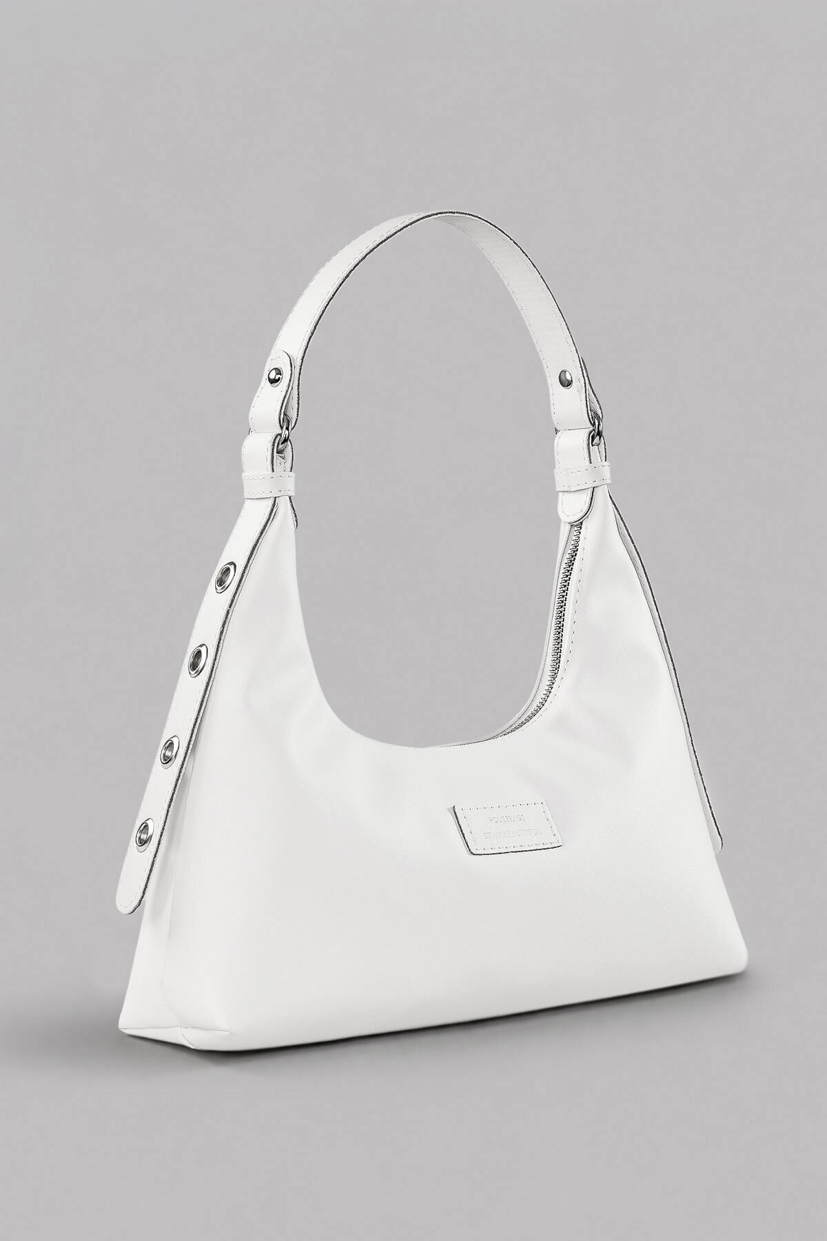 Women's White Baguette Bag 205