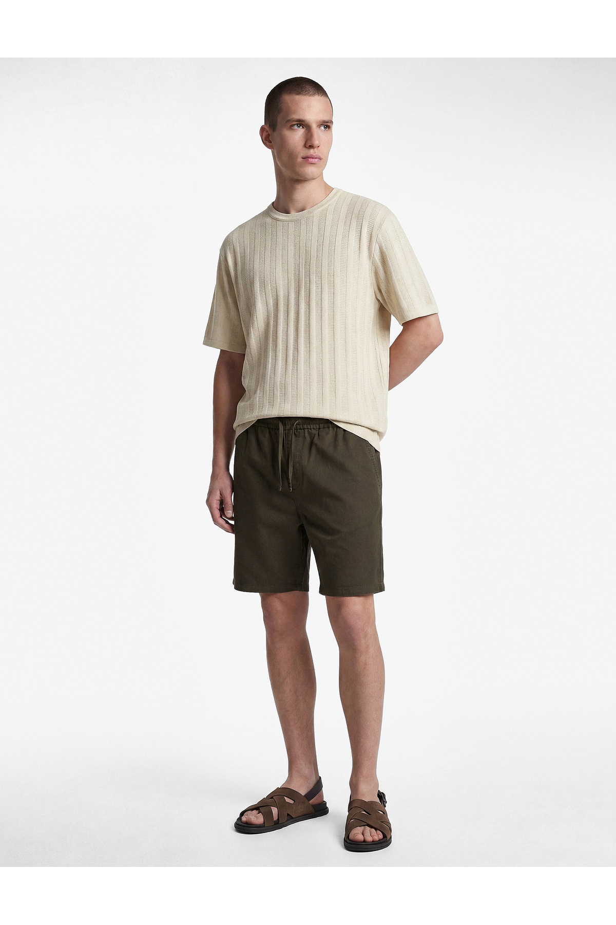 Koton Regular Fit Short Sleeve Textured Crew Neck T-Shirt