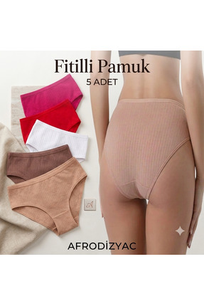 Afrodizyac 5'li Fitilli Yüksek Bel Extra Esnek Ve Extra Yumuşak Külot