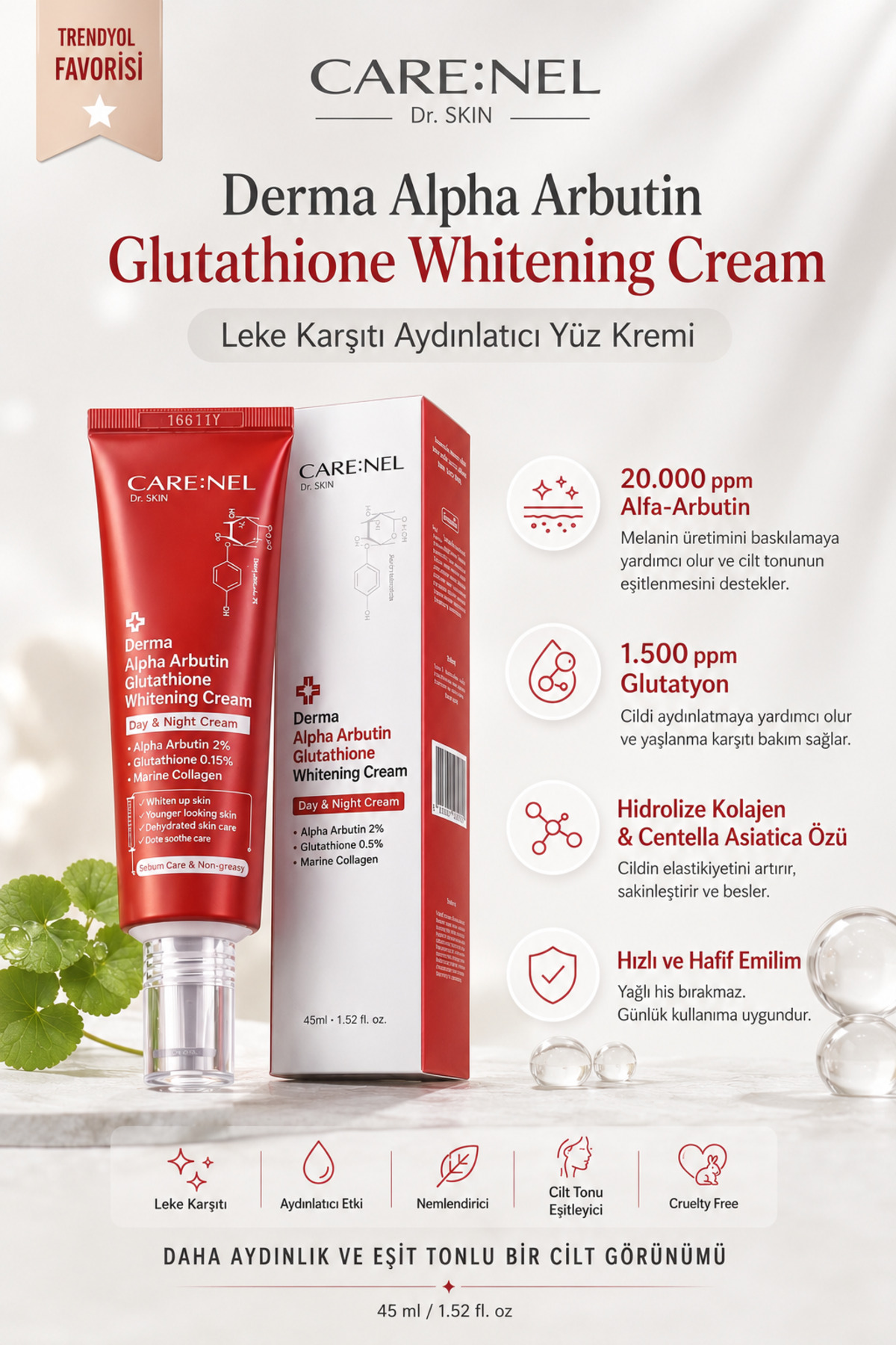 Care:Nel Derma Alpha Arbutine Glutathione Anti-Blemish Brightening Cream