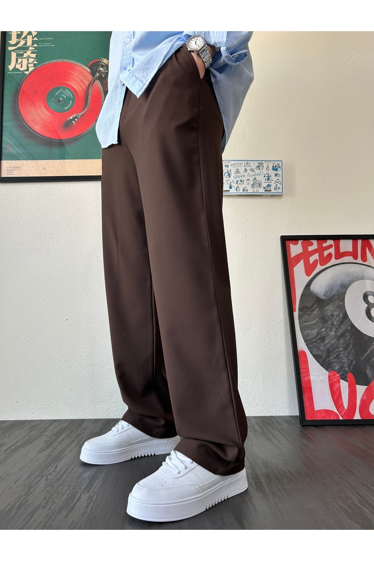 wamoss Salaş Mevsimlik Pileli Klasik Baggy Pantolon Pl14 görsel 2