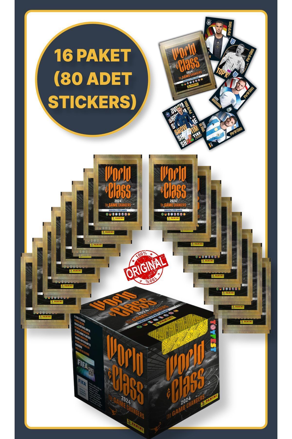 FA Class Photo Sticker Pack 13種セット TOYFEST Panini Fifa World Class Koleksiyon Futbolcu 2024 Sticker