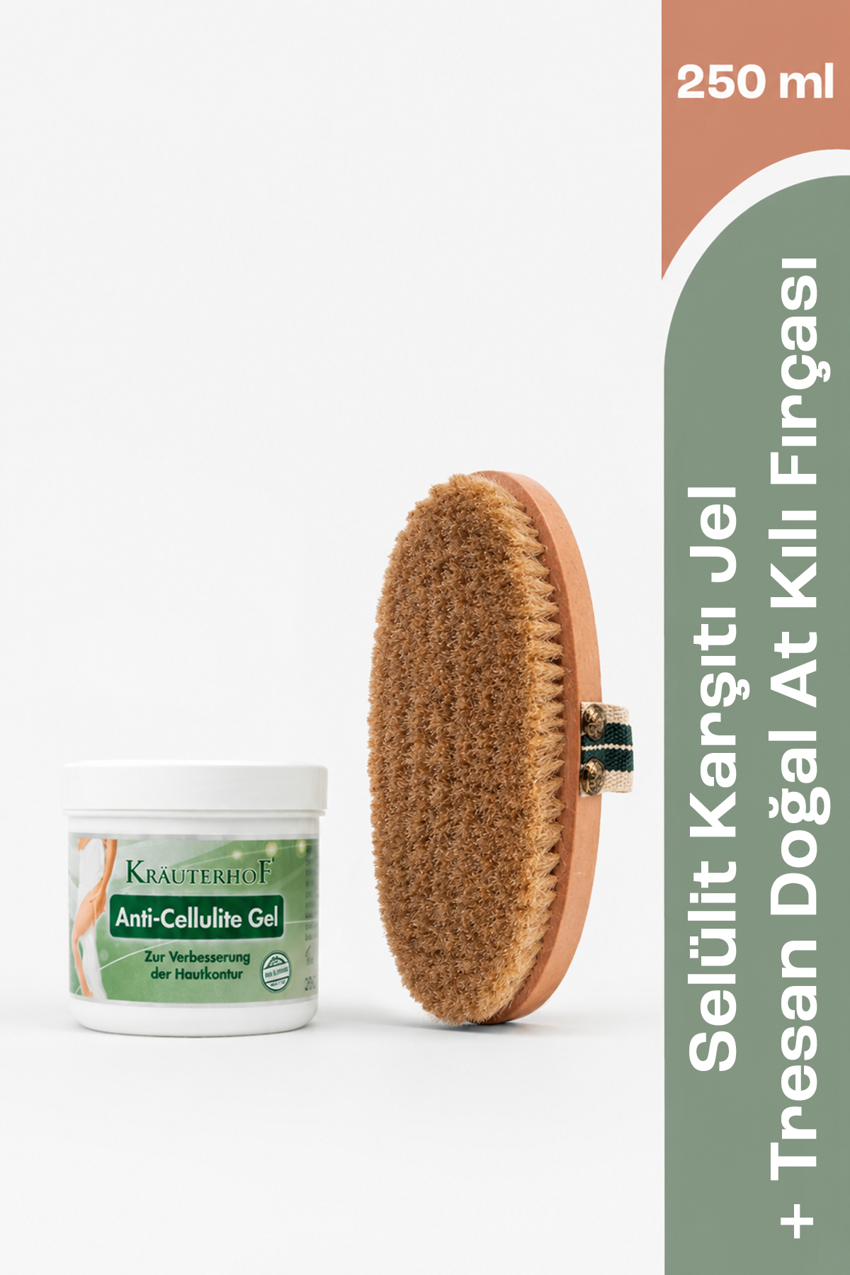 Krauterhof Anti Selülit Jel 250 ml + Tresan Doğal At Kılı Fırçası — 8081