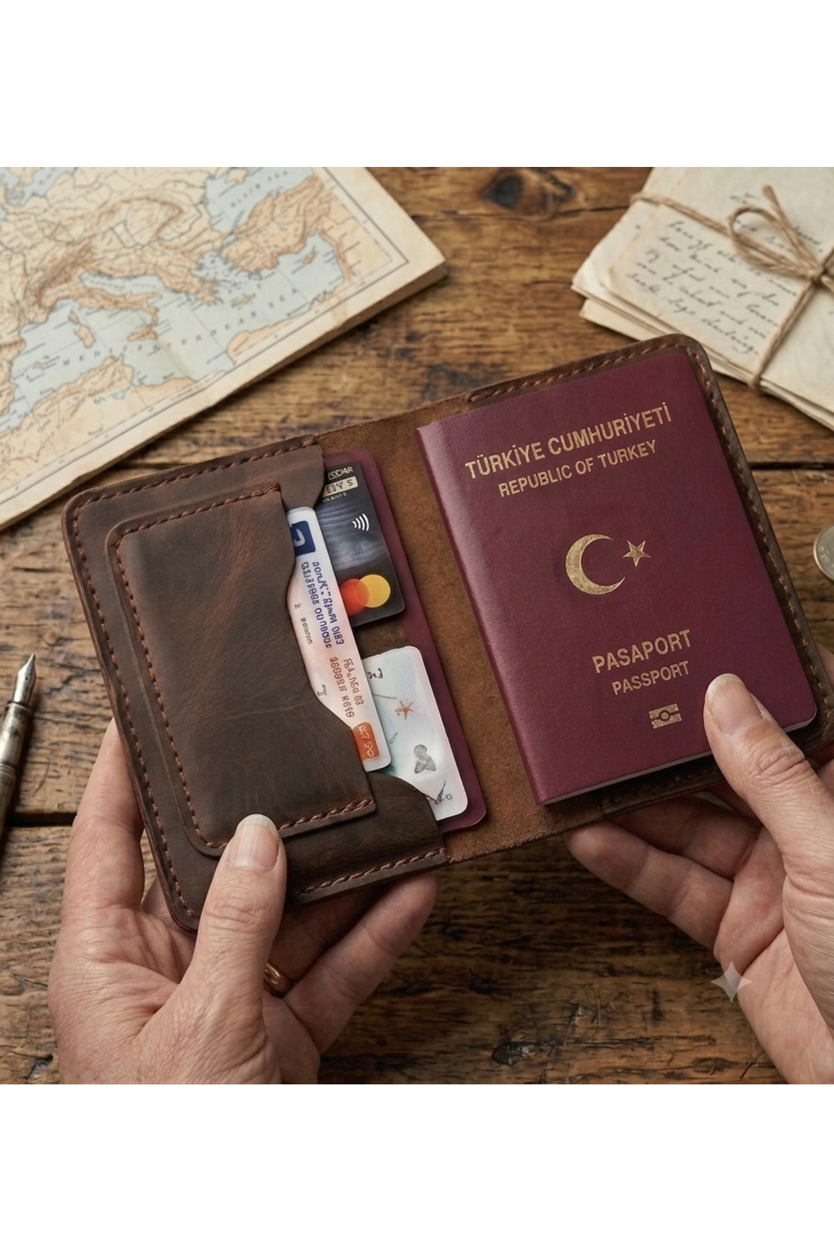 ParlaLeather Pasaport CÜZDANI KILIFI Kişiye Özel V3 Hakiki Gerçek Deri Kılıf Kadın Erkek