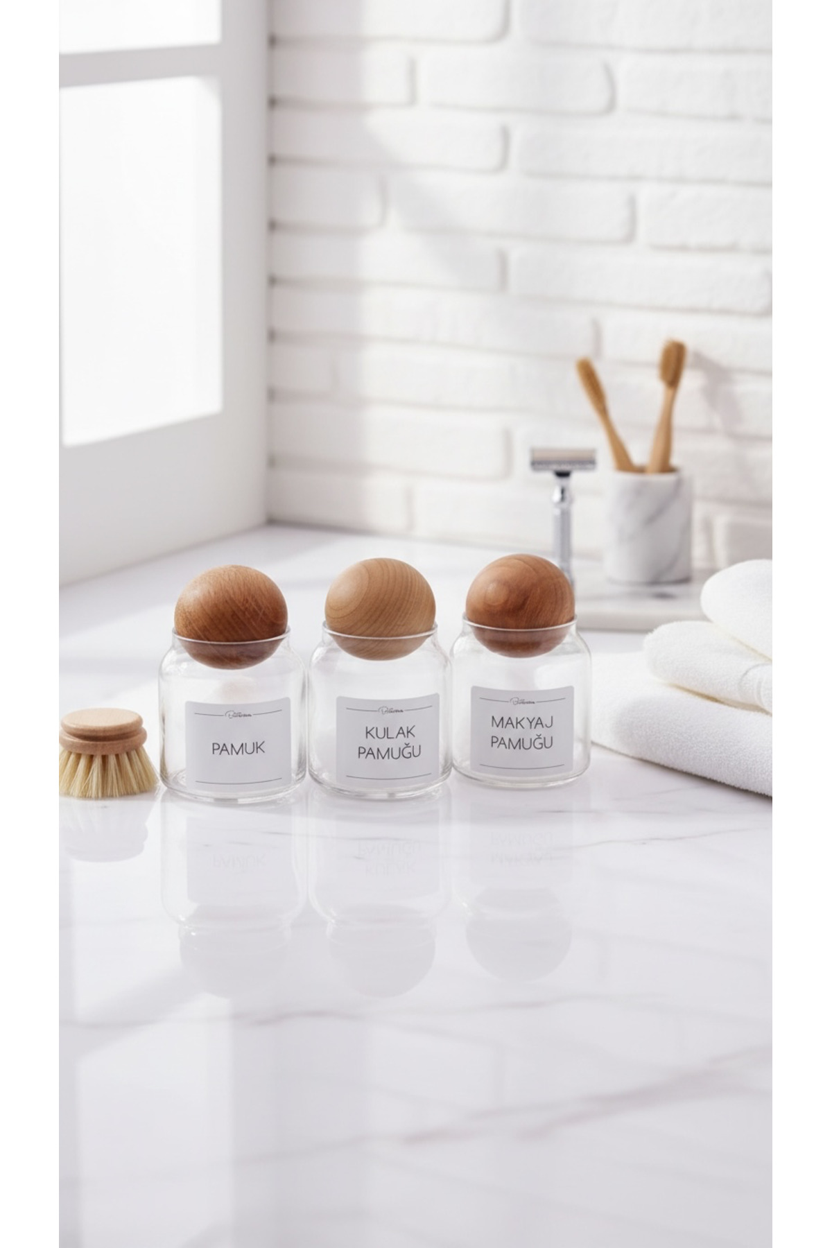 Cotton Ear Cotton Makeup Cotton Jar with 3 Ball Lids