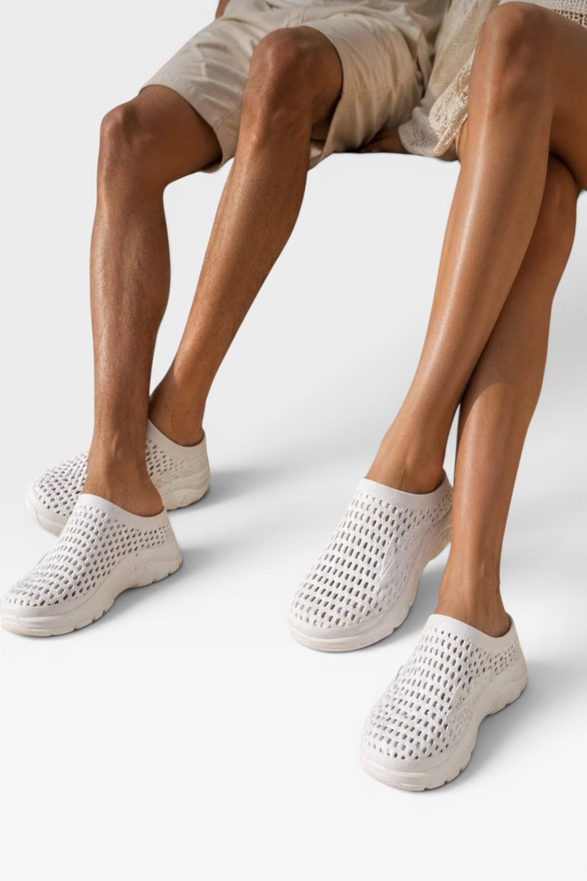 Liger Unisex Yazlık Çok Amaçlı Havuz Plaj Bahçe Anatomik Yumuşak Taban Günlük Ayakkabı BEYAZ görsel 2