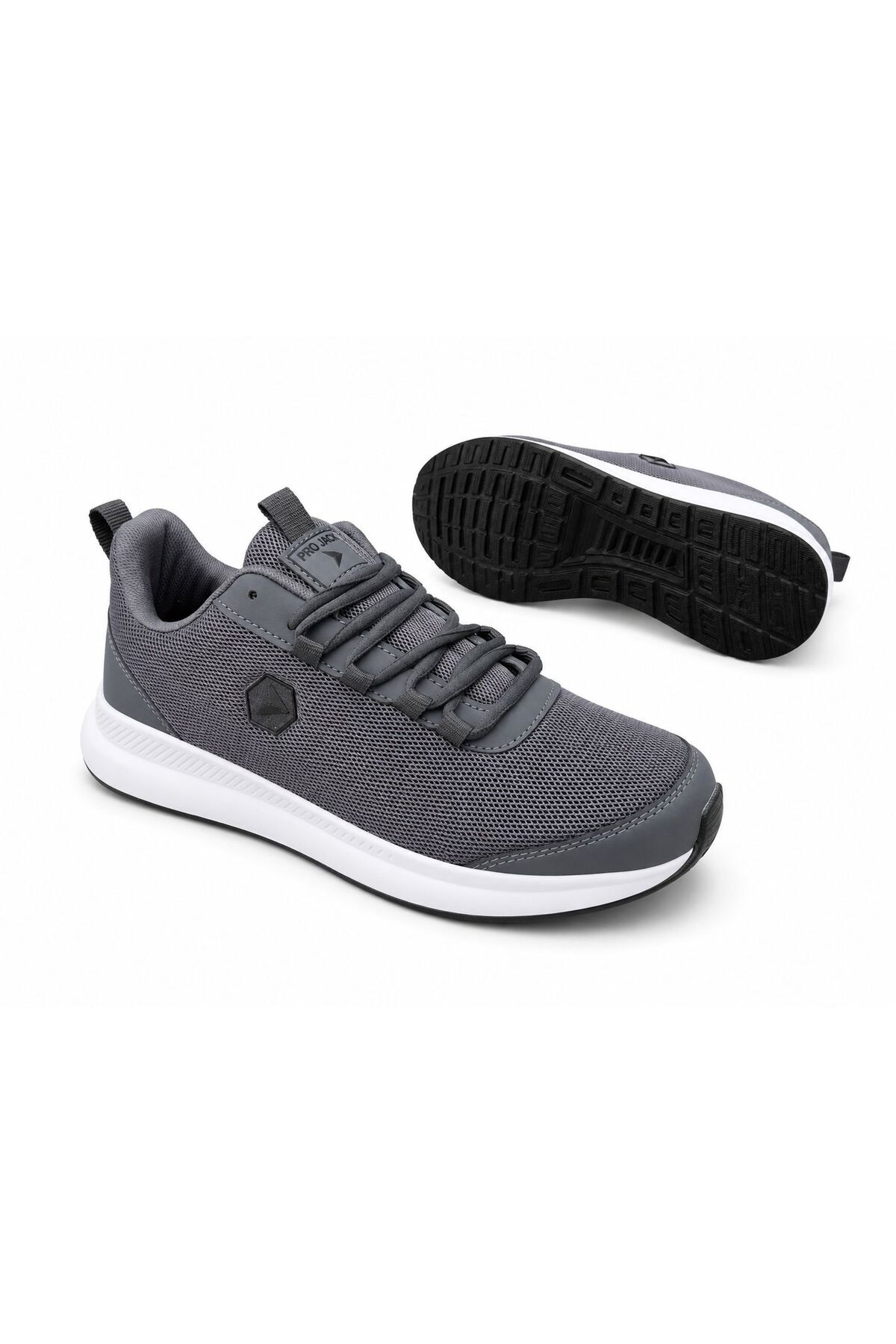 PRO JACK Füme Siyah Bağcıklı Sneaker Koşu Yürüyüş Erkek Spor Ayakkabı görsel 4
