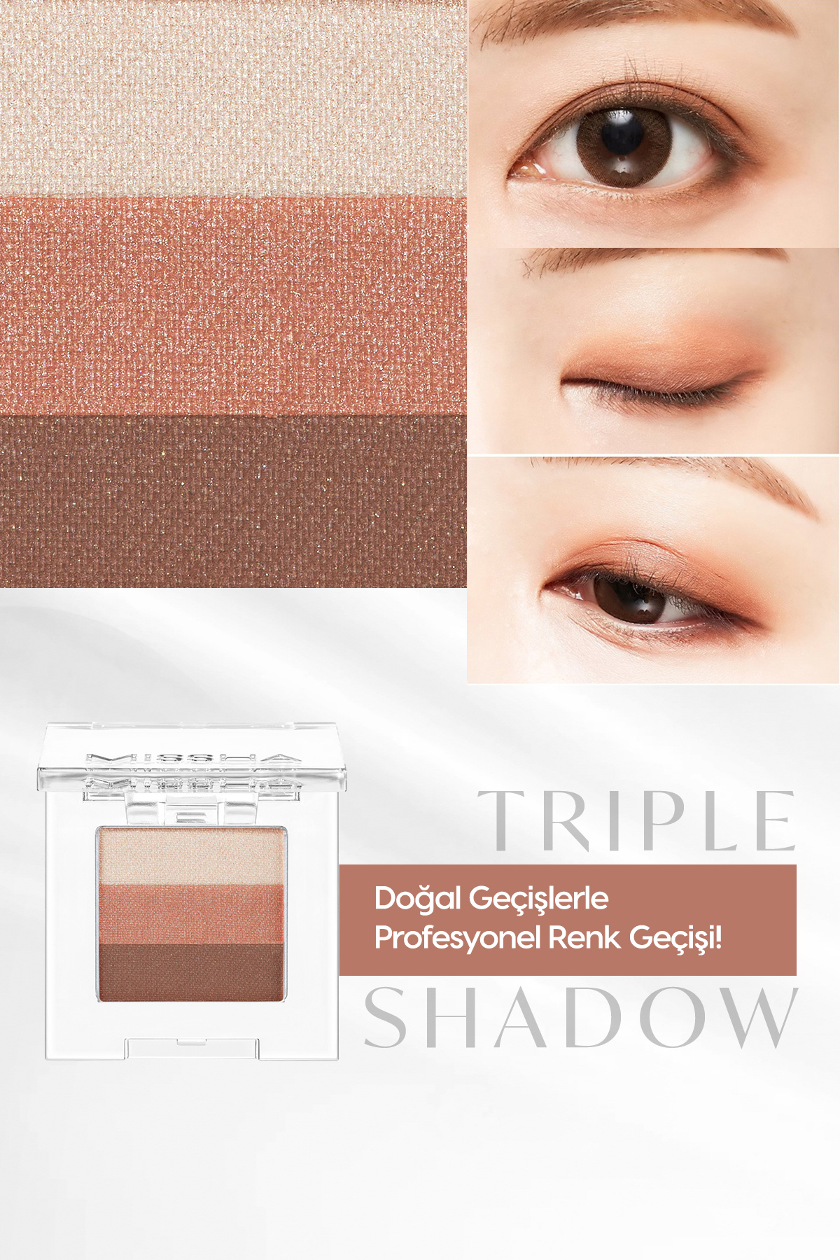 Yumuşak Dokulu, Dökülme Yapmayan 3 Renkli Göz Farı Triple Shadow (14 Dewy Apricot) — نارنجی 111597 — تصویر 3 از 9
