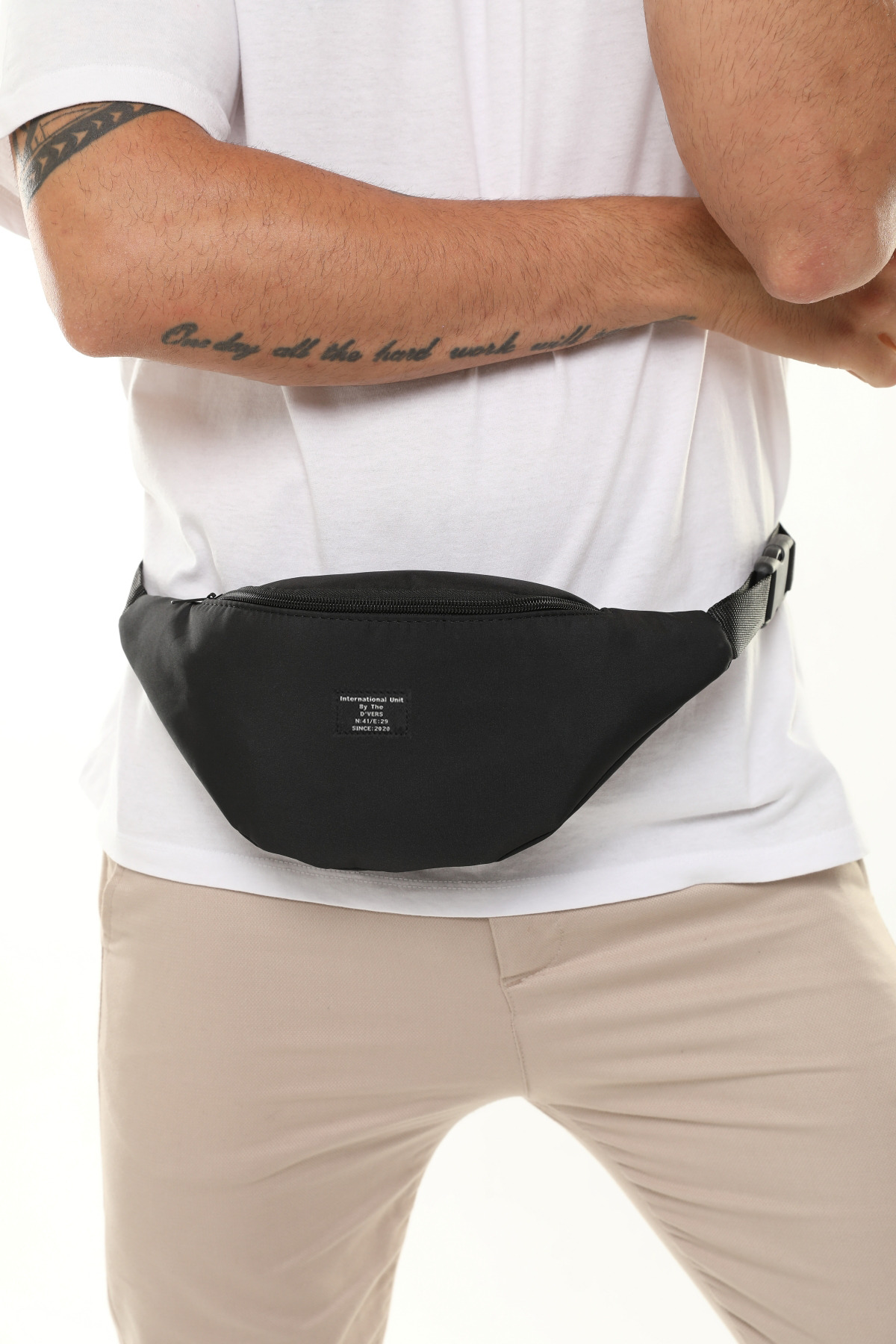 D'VERS Unisex Siyah Su Geçirmez Kumaş Özellikli Omuz Ve Bel Çantası görsel 2