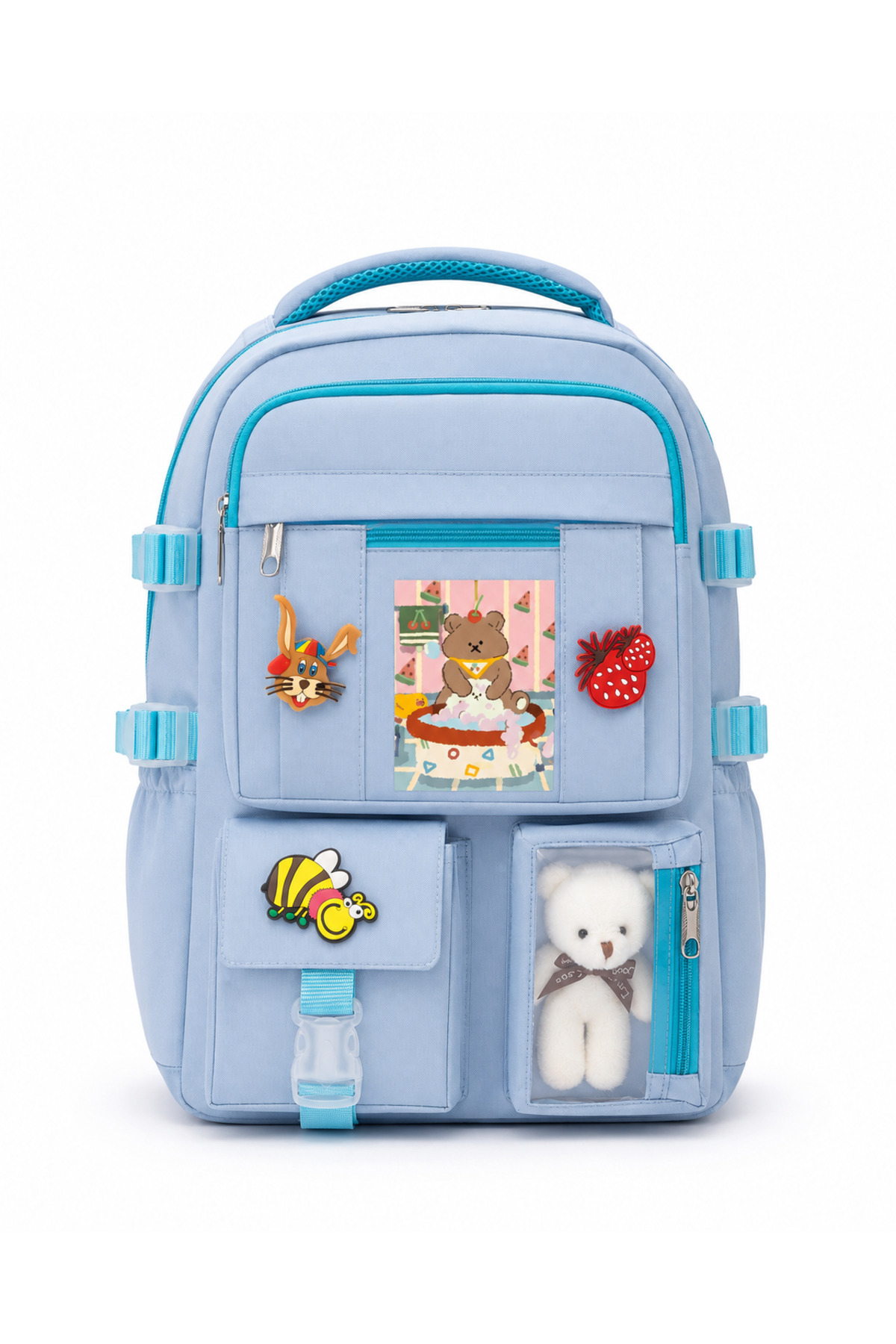 Kawaii Korean Style Full Accessory Orthopedic Native Casual School Backpack Girl Boy