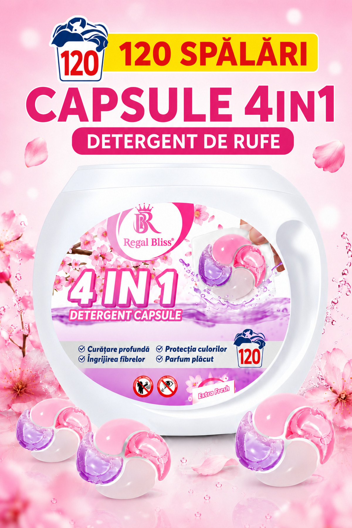 Regal Bliss Detergent de rufe capsule Regal Bliss. 4in1 pods pentru curatarea...