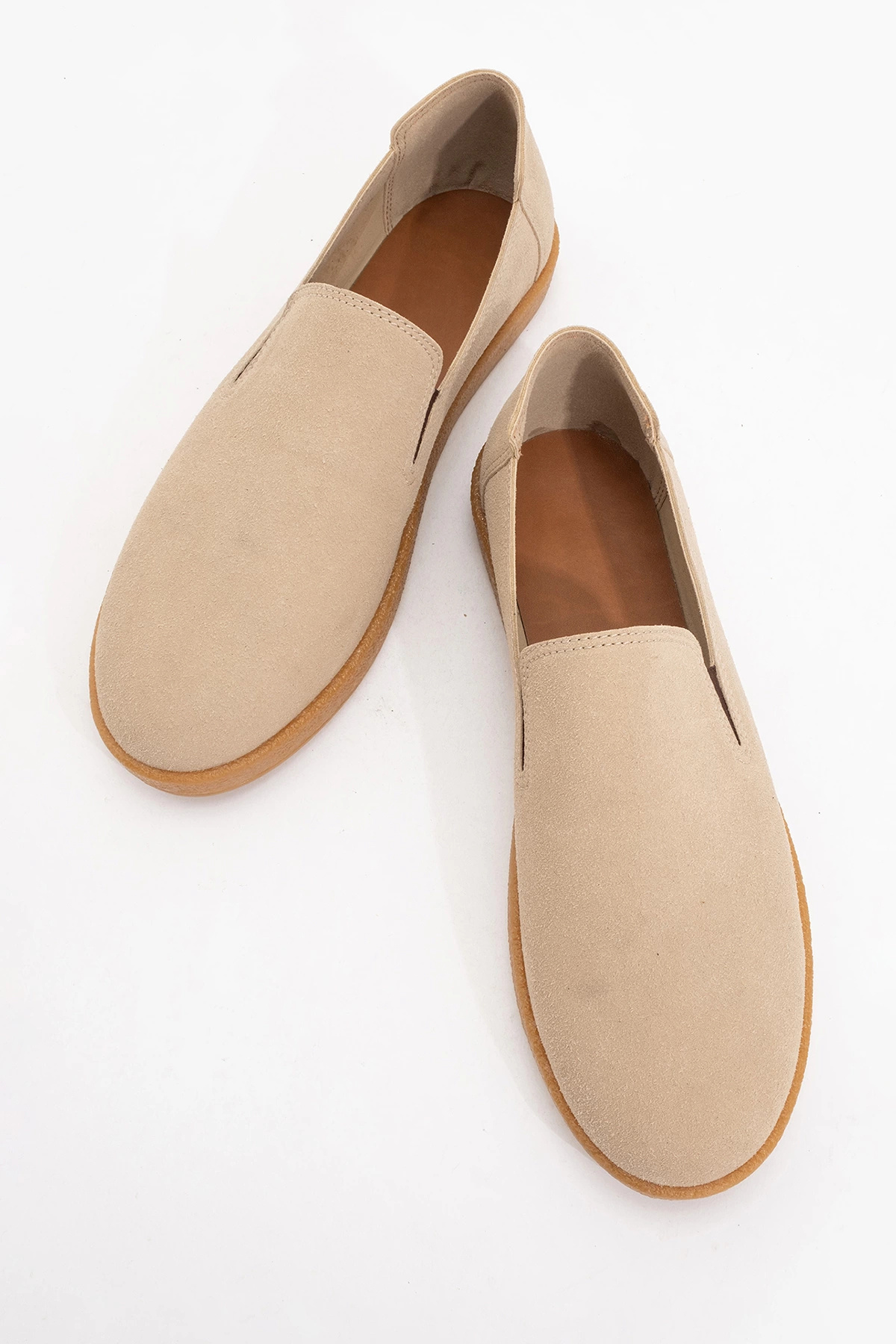 by selvi Lukka Shoes Mira Erkek Bej Deri Tozu Lastikli Ayakkabı