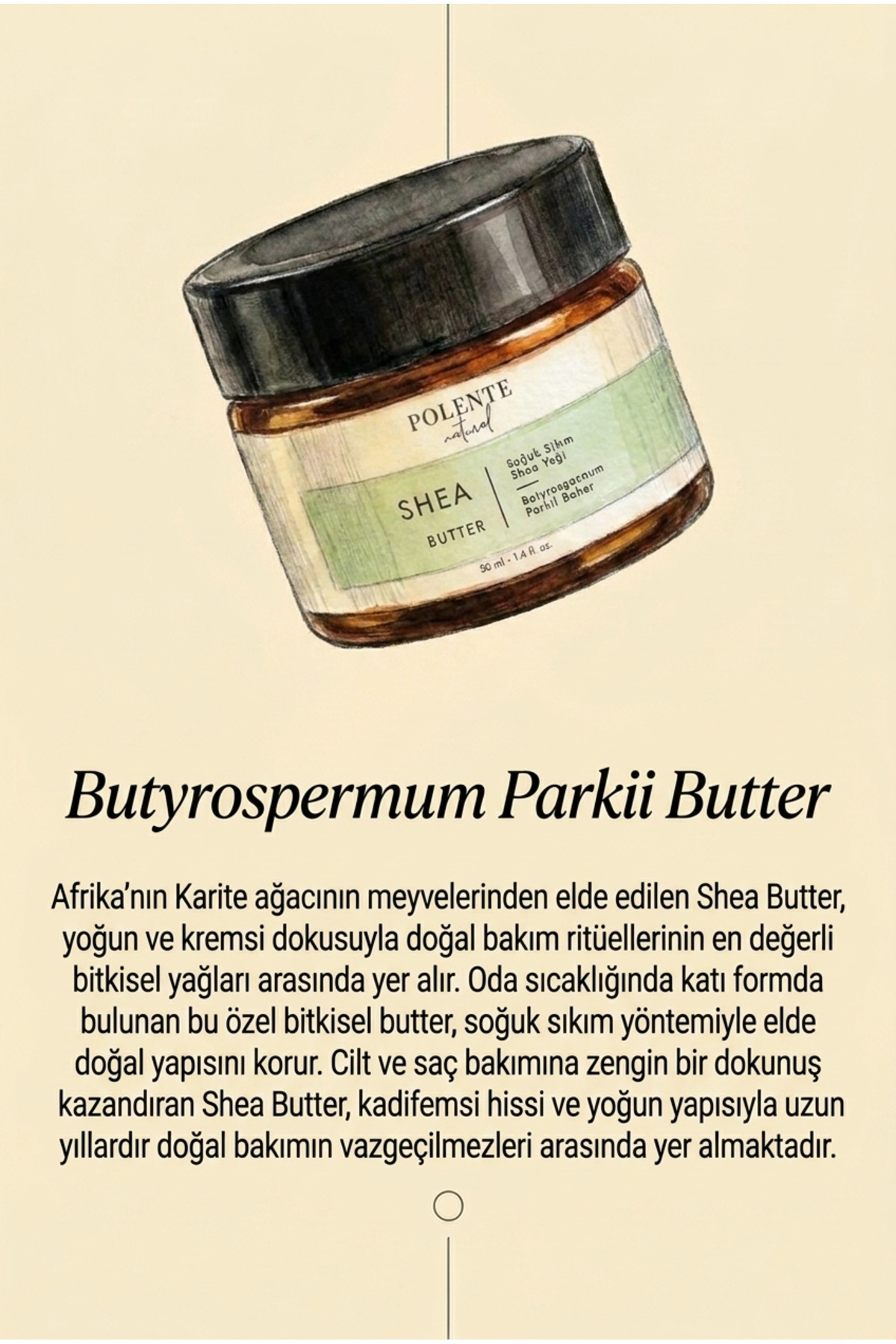 Shea Butter - Soğuk Sıkım (50 Ml) — Shea Yağı Cam Kavanoz — تصویر 3 از 5
