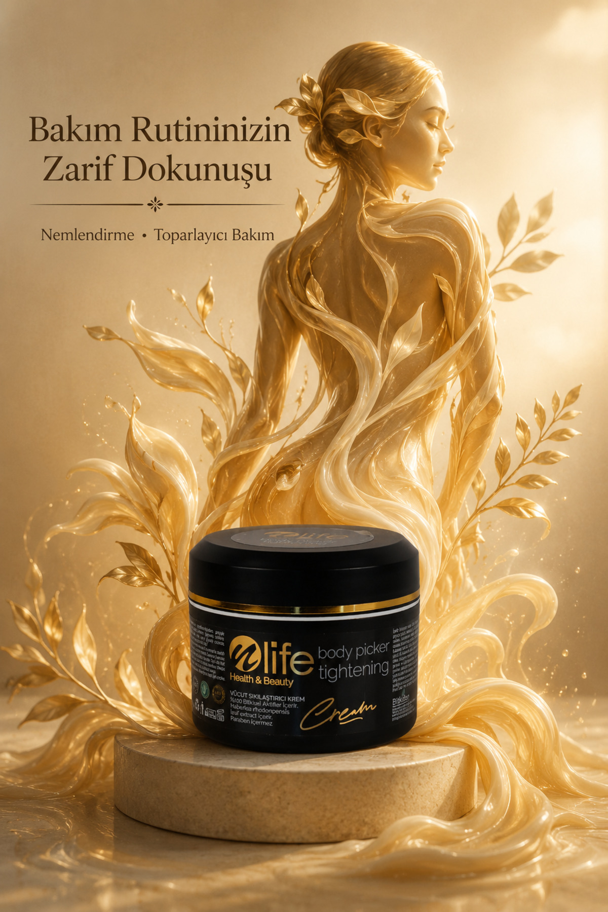 NLife Toparlayıcı Sıkılaştırıcı Nemlendirici Selülit Karşıtı Body Tightening Cream 150ml Kafeinli Selülit Görünümü Karşıtı Nemlendirici — %100 Bitkisel Aktifler İçerir