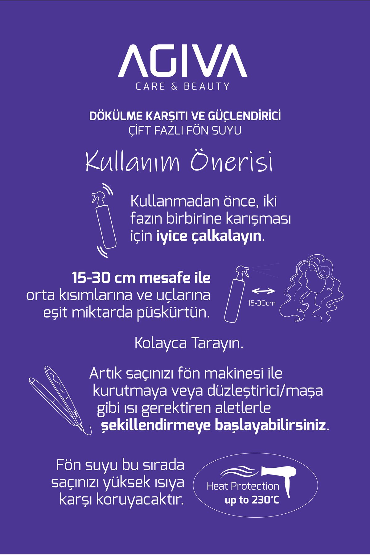 Caffeine Ginseng Dökülme Karşıtı ve Isı Koruyucu Çift Fazlı Fön Suyu - 400 ml - Vegan — 20053.2 — تصویر 5 از 8