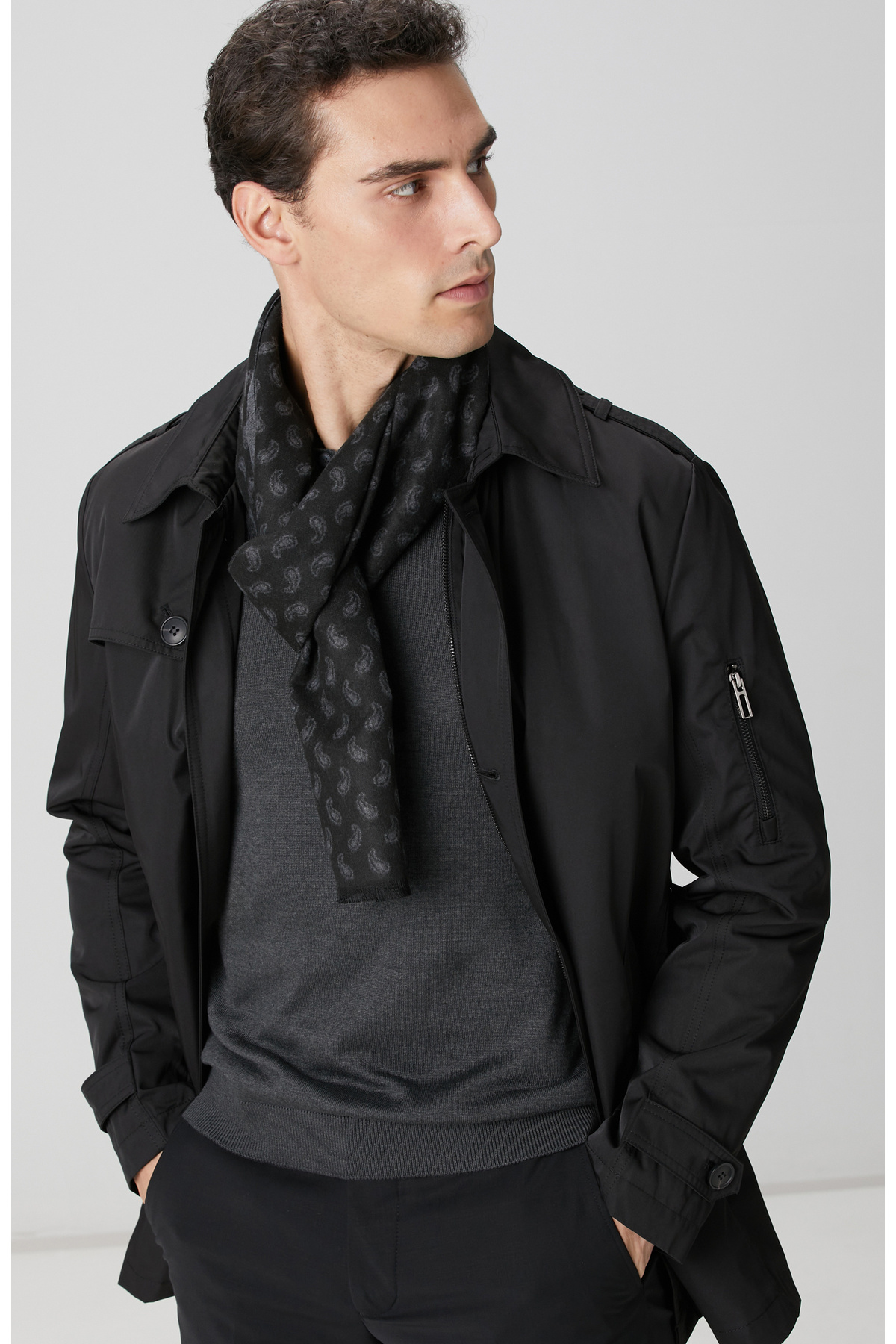 Network Siyah Trenchcoat görsel 2