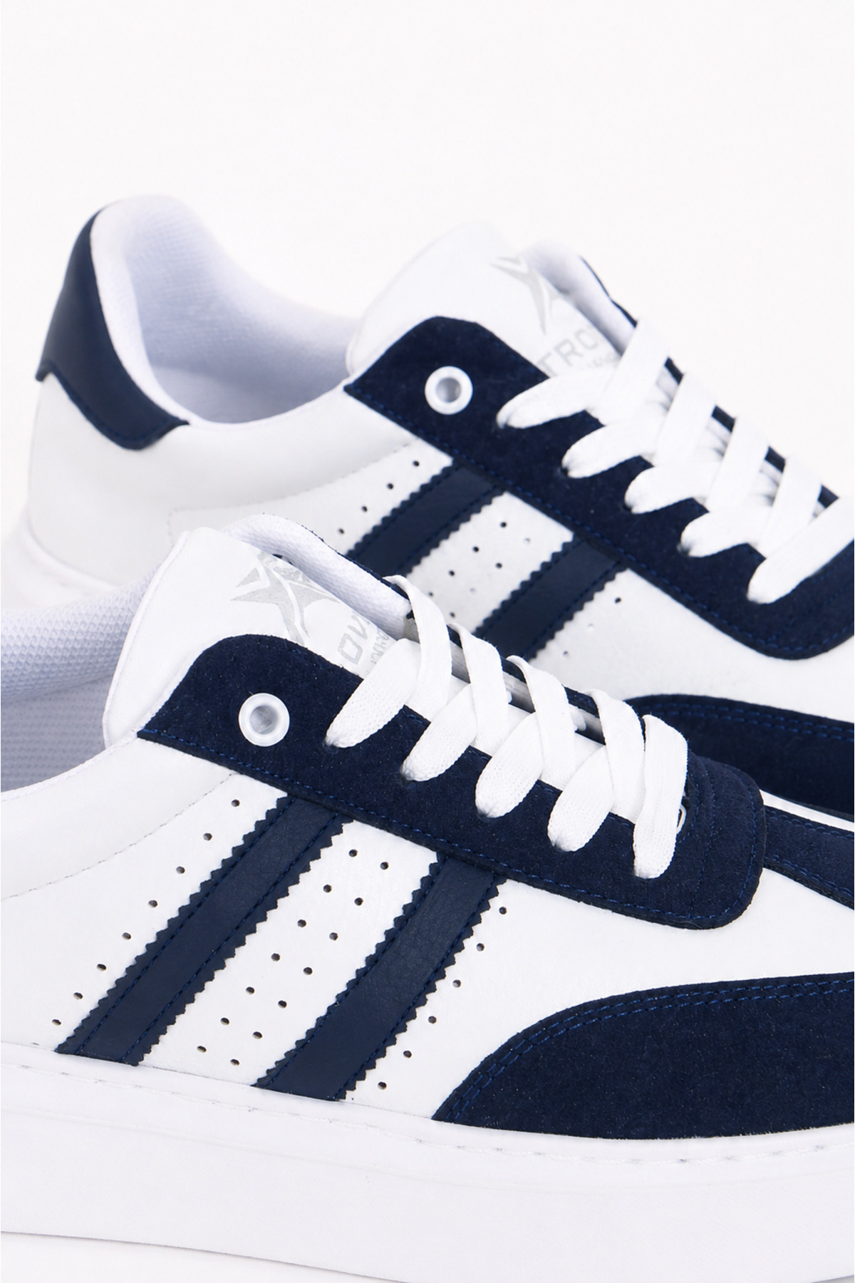TROVIX Premium Lacivert-Beyaz Erkek Sneaker, Suni Deri & Süet, Beyaz EVA Taban görsel 6