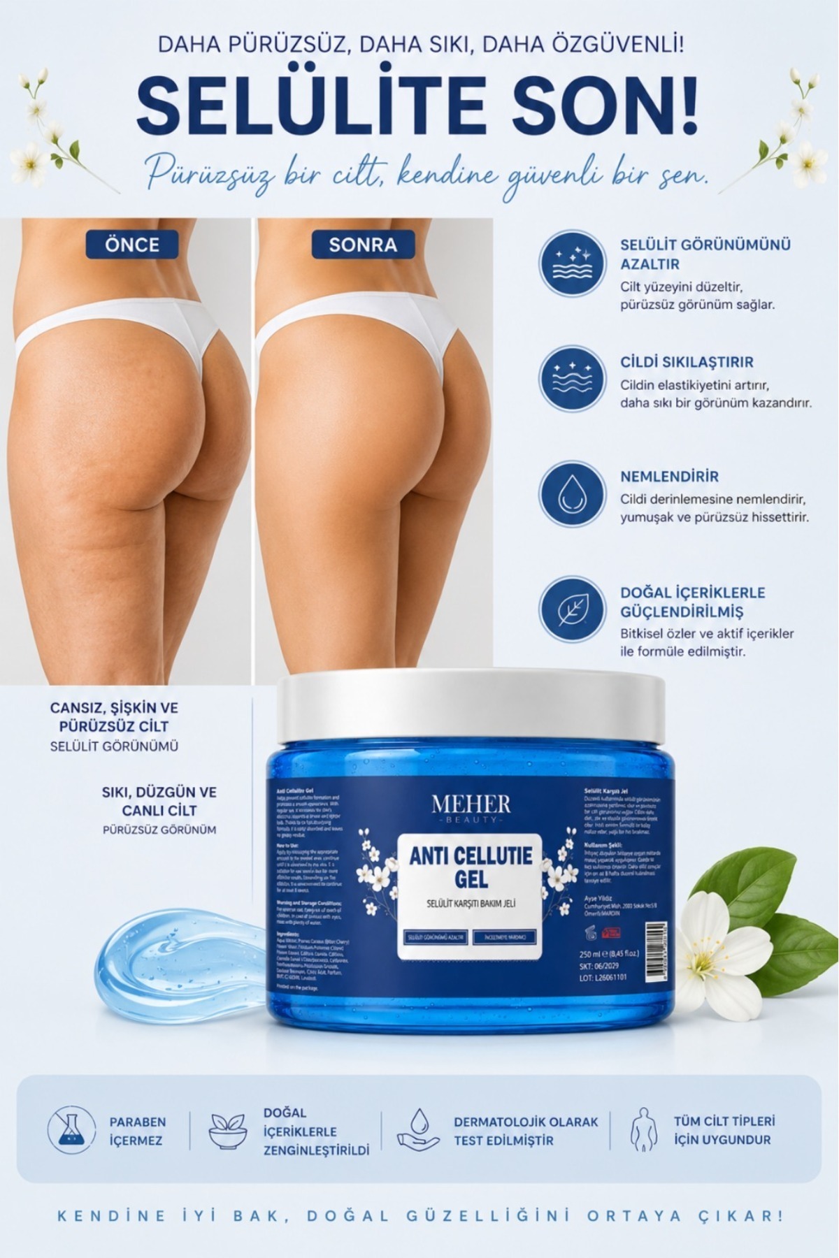 Selülit Ve Çatlak Giderici Vücut Şekillendirici Jel 250 ml — SLLTJLL — تصویر 5 از 6