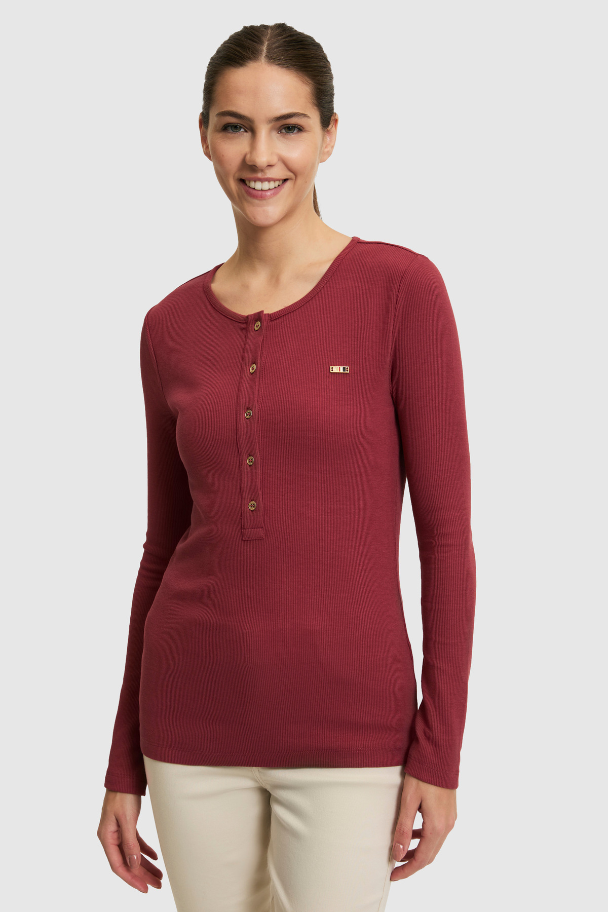 U.S. Polo Assn. Kadın Vişne Bisiklet Yaka Tişört 50323456-VR223 görsel 3