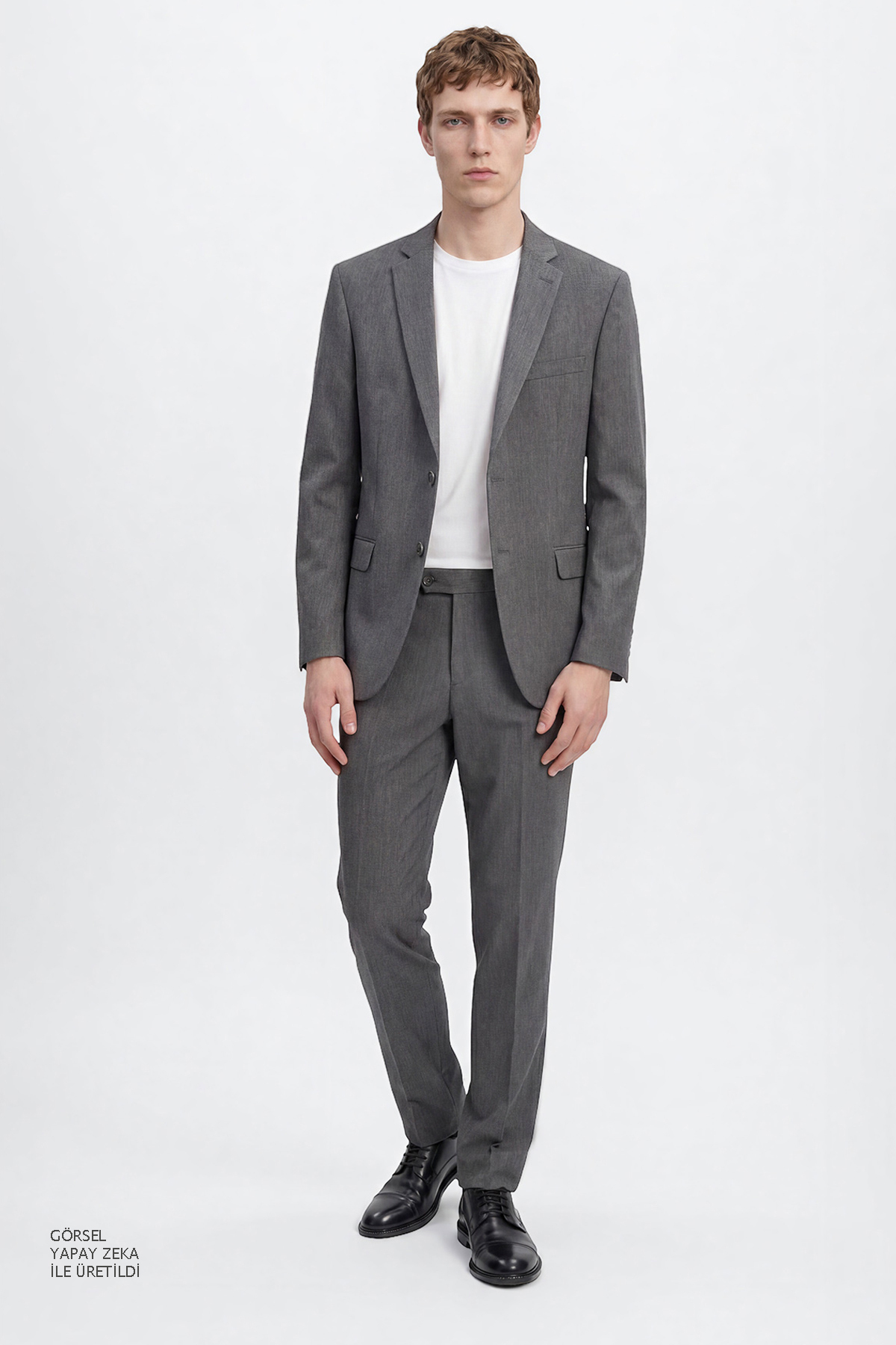 ALTINYILDIZ CLASSICS Erkek Gri Slim Fit Dar Kesim Mono Yaka Takım Elbise görsel 7