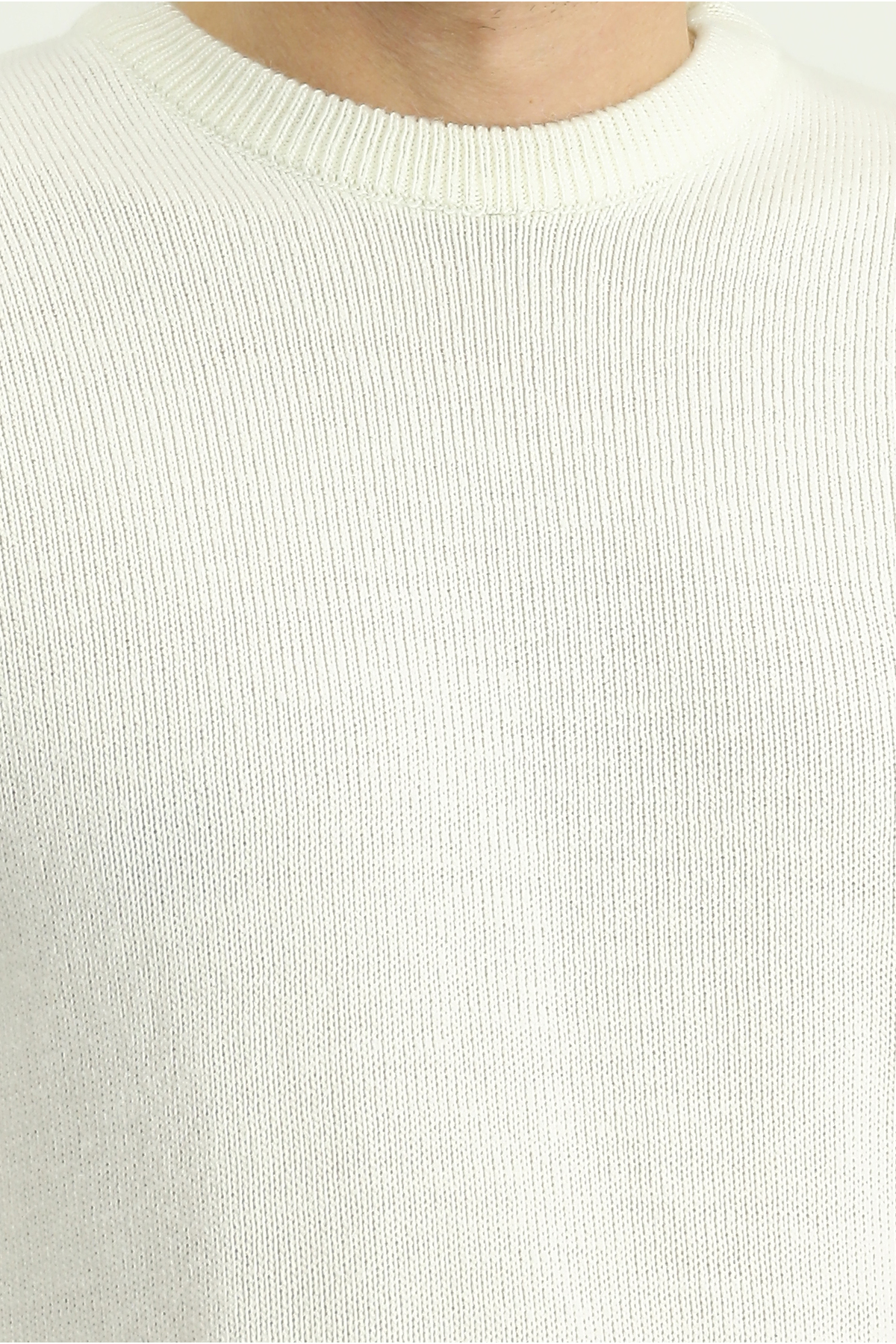 Bisiklet Yaka Regular Fit Desenli Triko Kazak — بژ KK25DGN3DS002 — تصویر 7 از 7